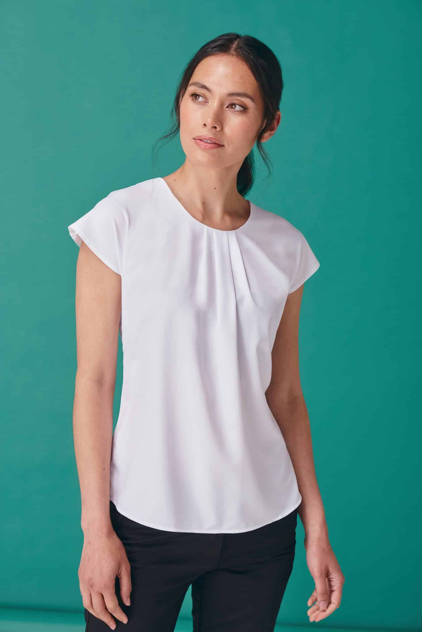 Visuel Top col plissé femme