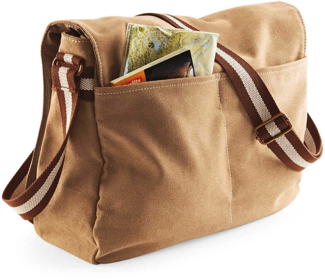 Visuel Sac courrier vintage en toile
