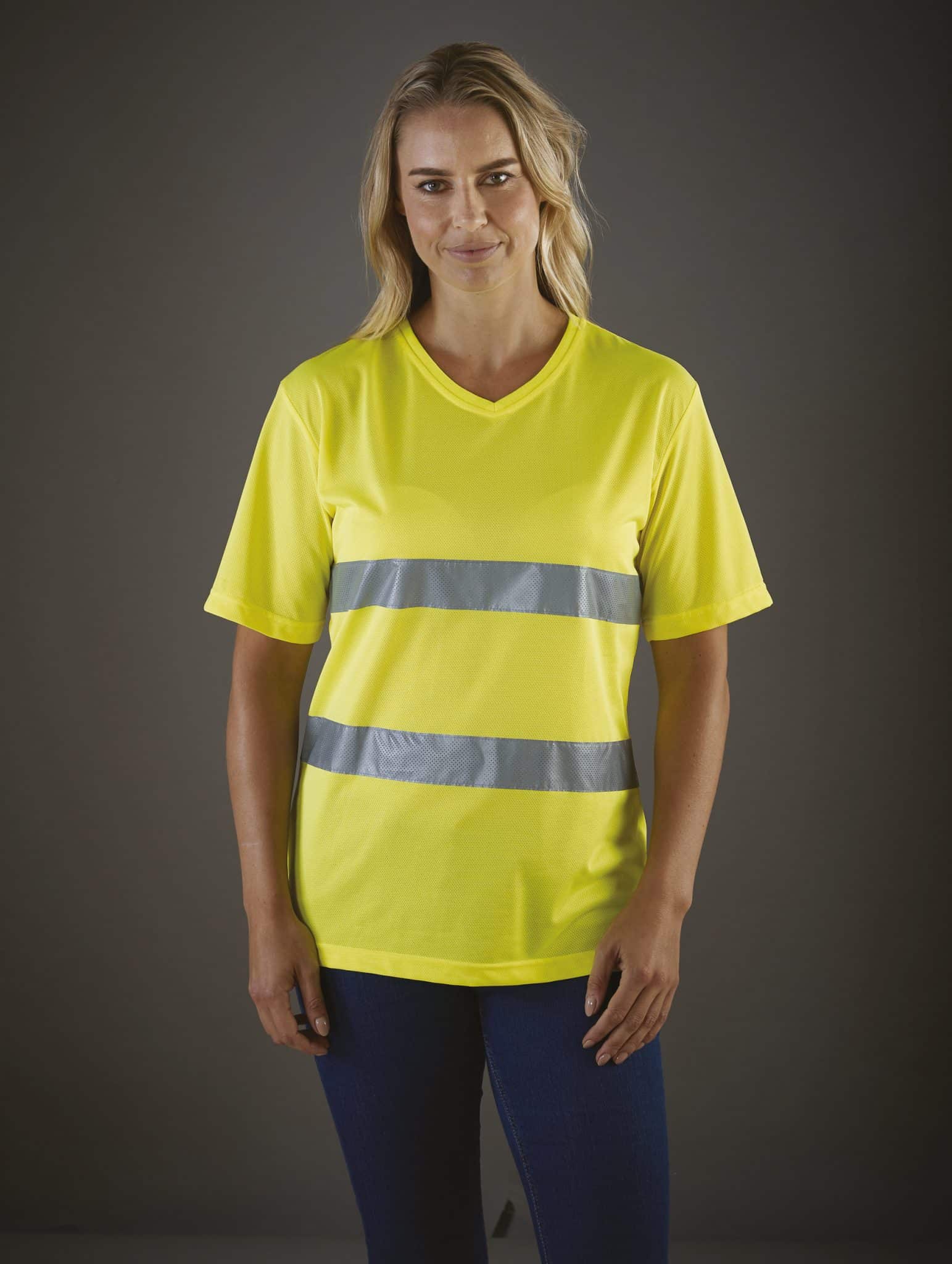 Visuel T-shirt col V haute visibilité Top Cool