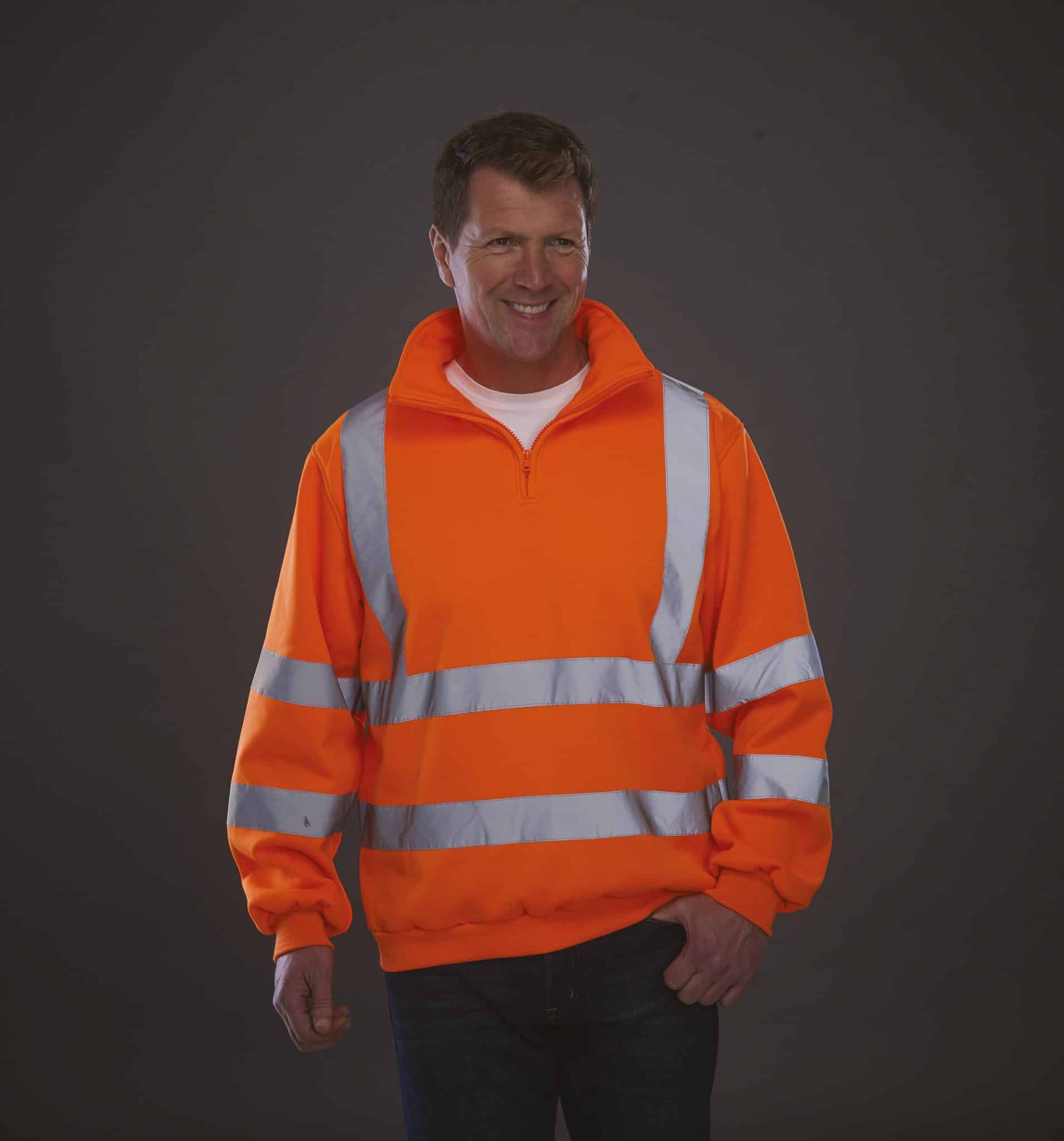Visuel Sweat-shirt 1/4 zip haute visibilité