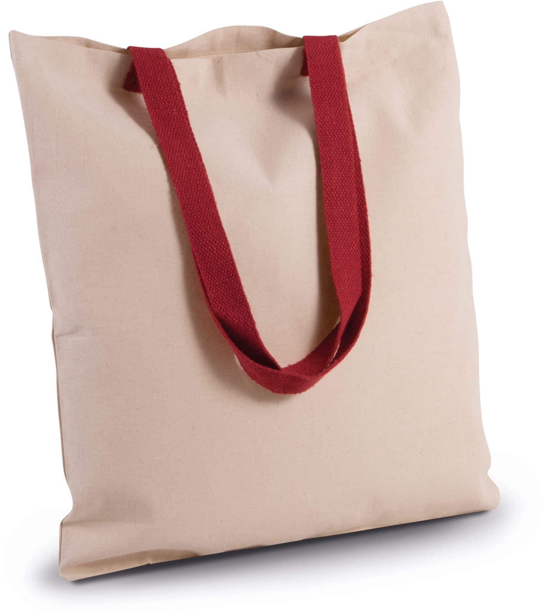 Miniature 2 pour Sac shopping plat en toile avec poignées contrastées