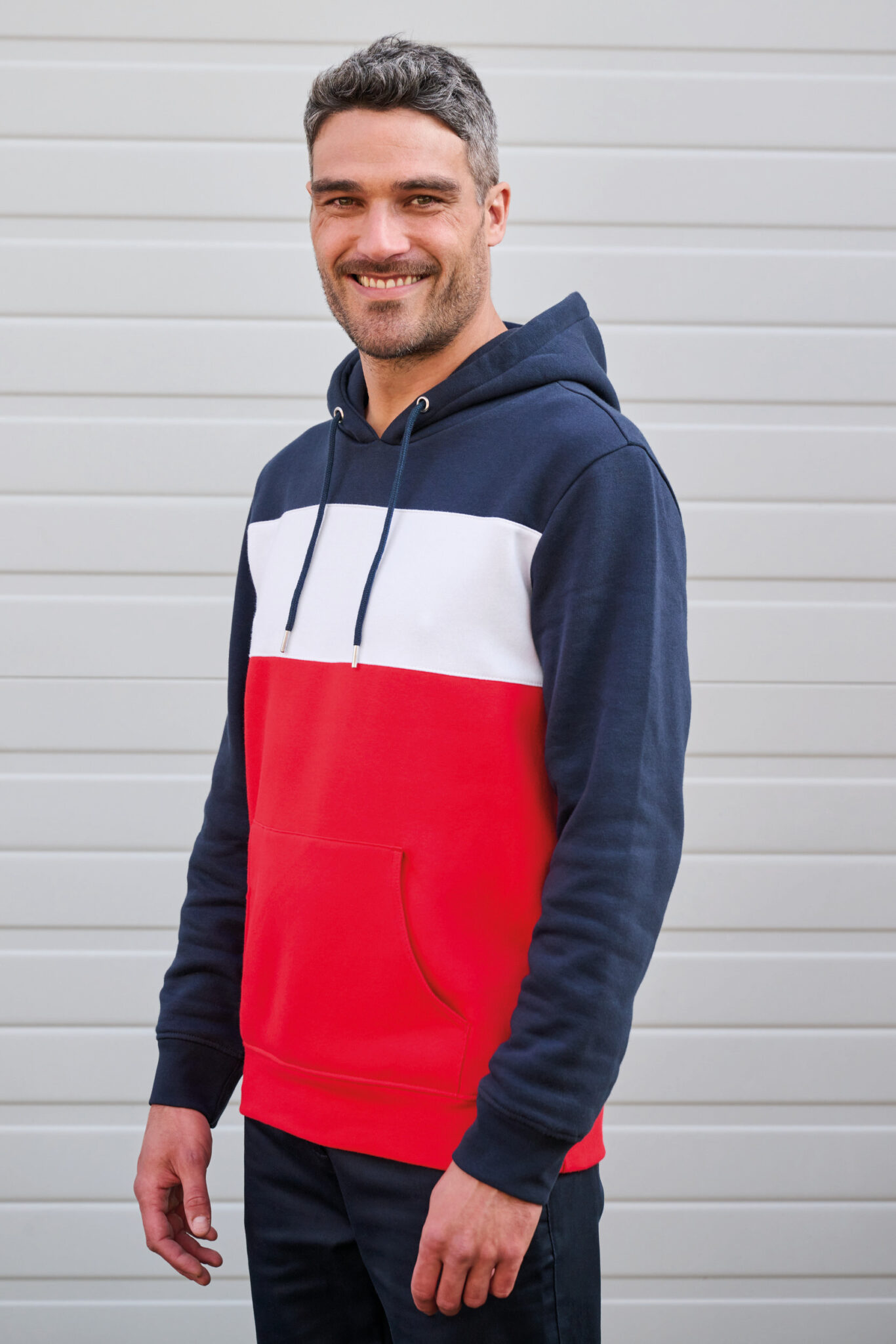 Miniature 4 pour Sweat-shirt tricolore à capuche unisexe