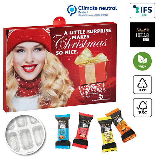 Visuel Calendrier de l'avent Premium cadeau BUSINESS avec Hello Mini Sticks de Lindt