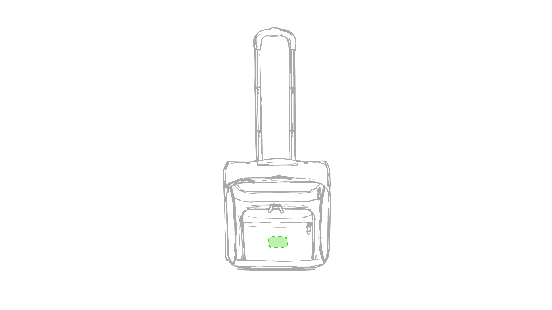 Poche avant zippée sous