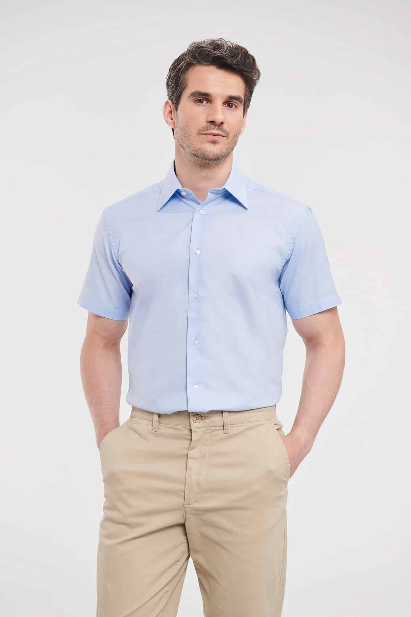 Visuel Chemise oxford cintrée manches courtes homme
