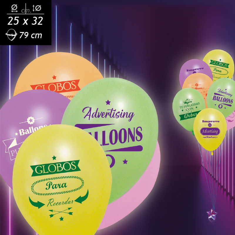 Visuel Ballons de baudruche néon 25 cm personnalisés