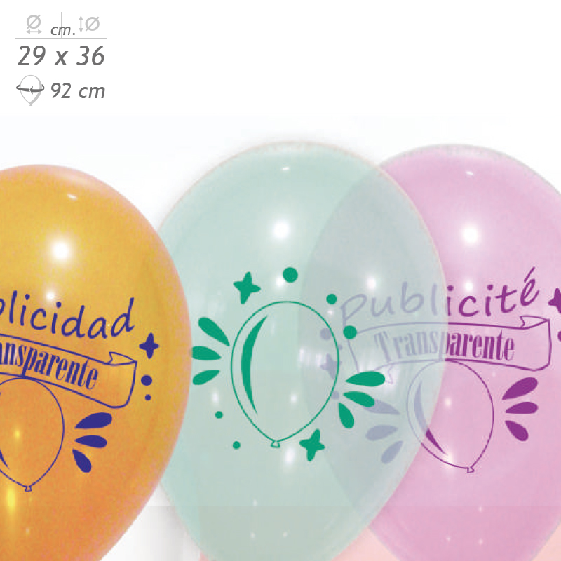 Miniature 1 pour Ballons de baudruche Cristal 29 cm personnalisés