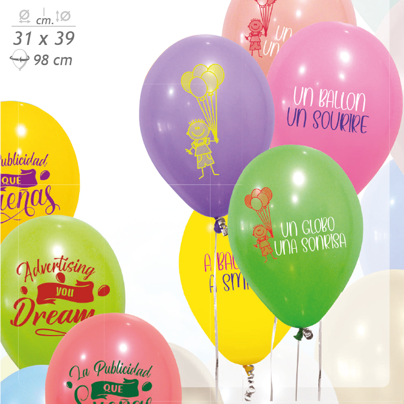 Miniature 1 pour Ballons de baudruche pastel 31 cm personnalisés