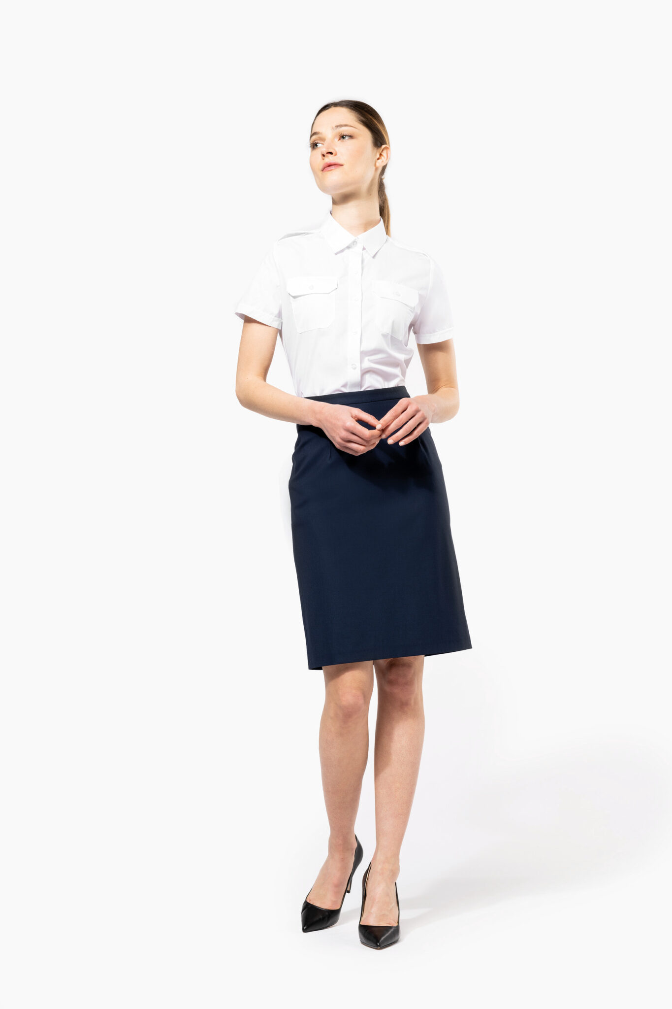 Miniature 5 pour Chemise pilote manches courtes femme