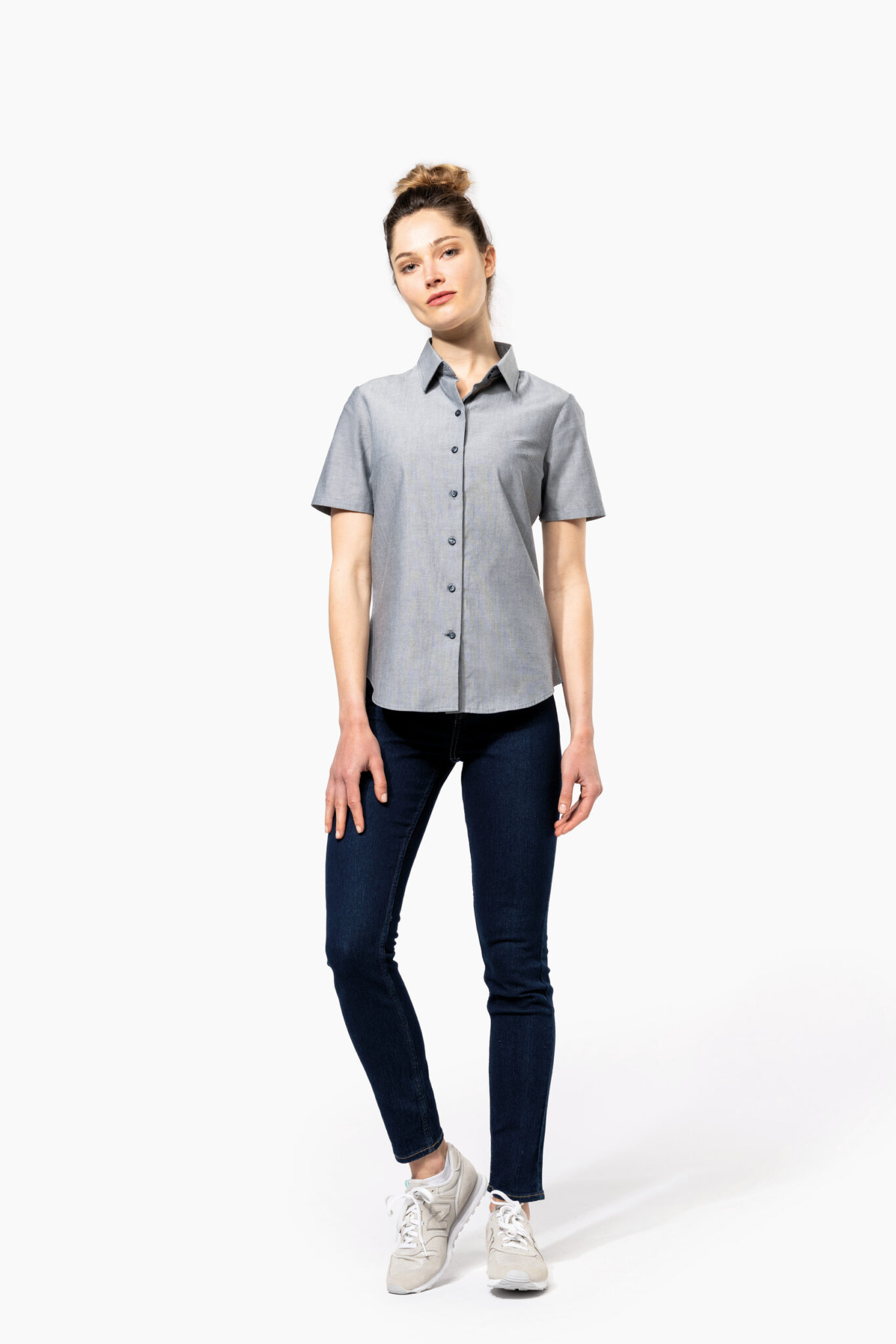 Miniature 4 pour Chemise Oxford manches courtes femme