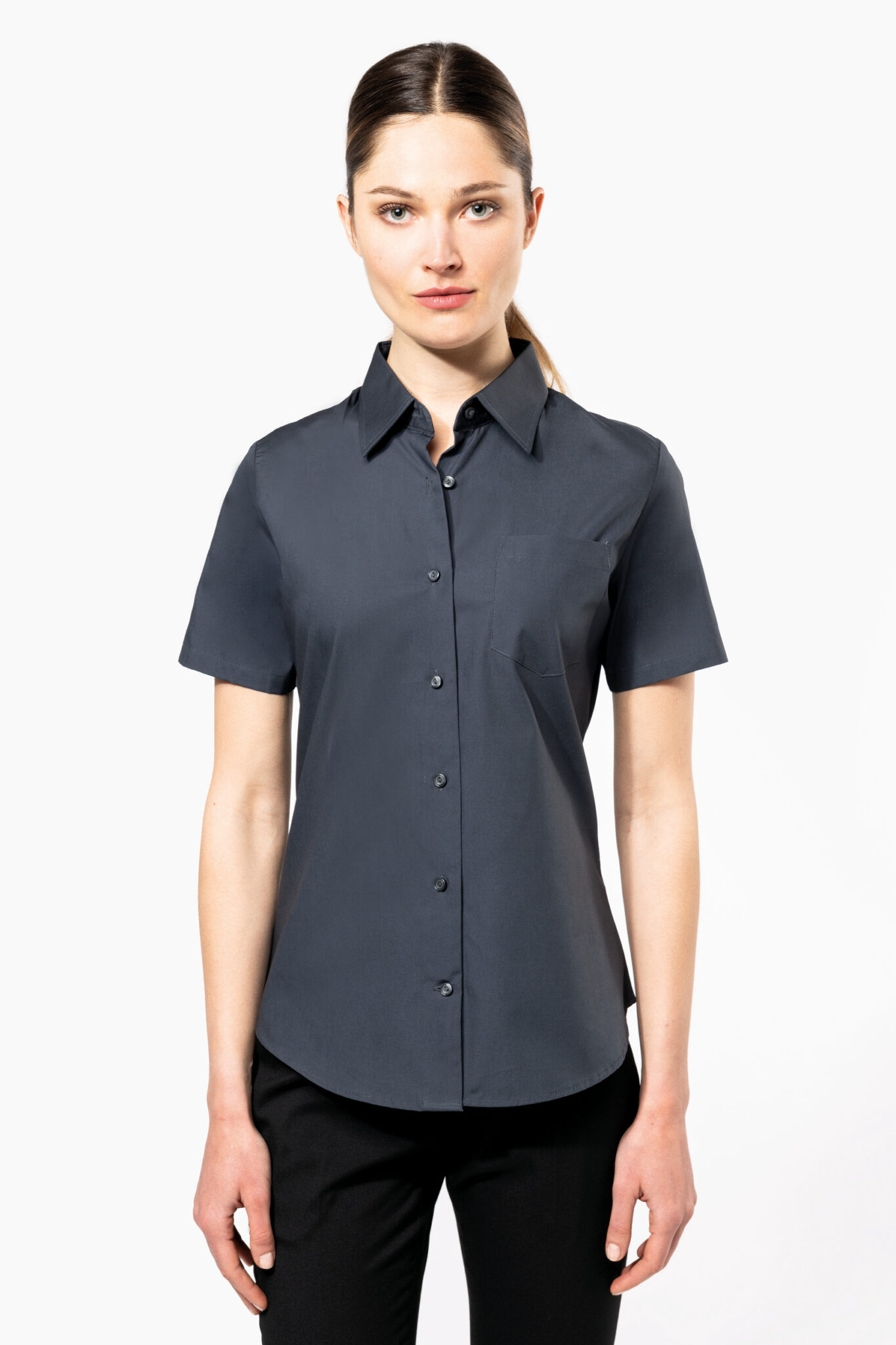 Visuel Chemise coton / élasthanne manches courtes femme