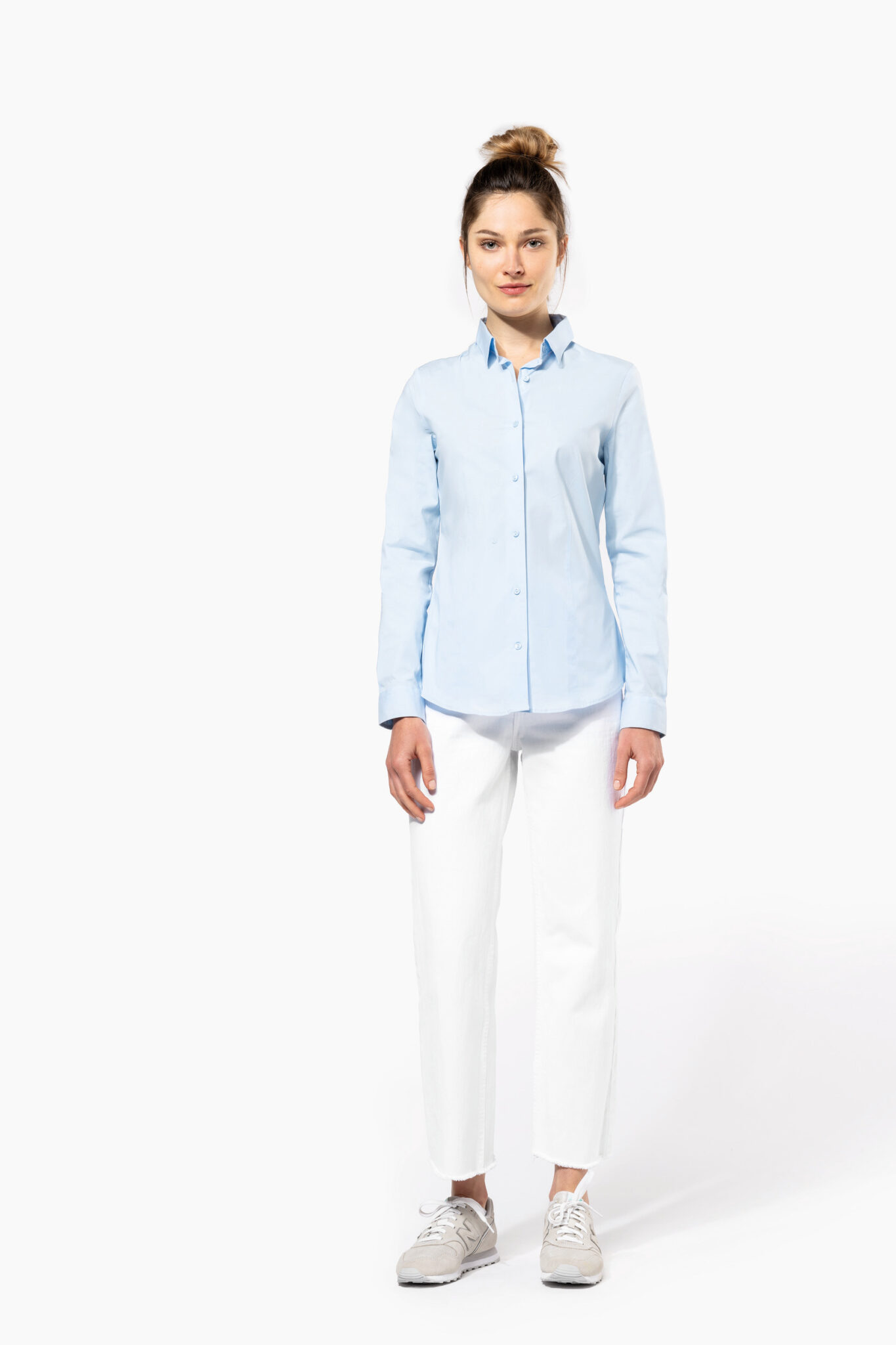 Miniature 4 pour Chemise coton / élasthanne manches longues femme