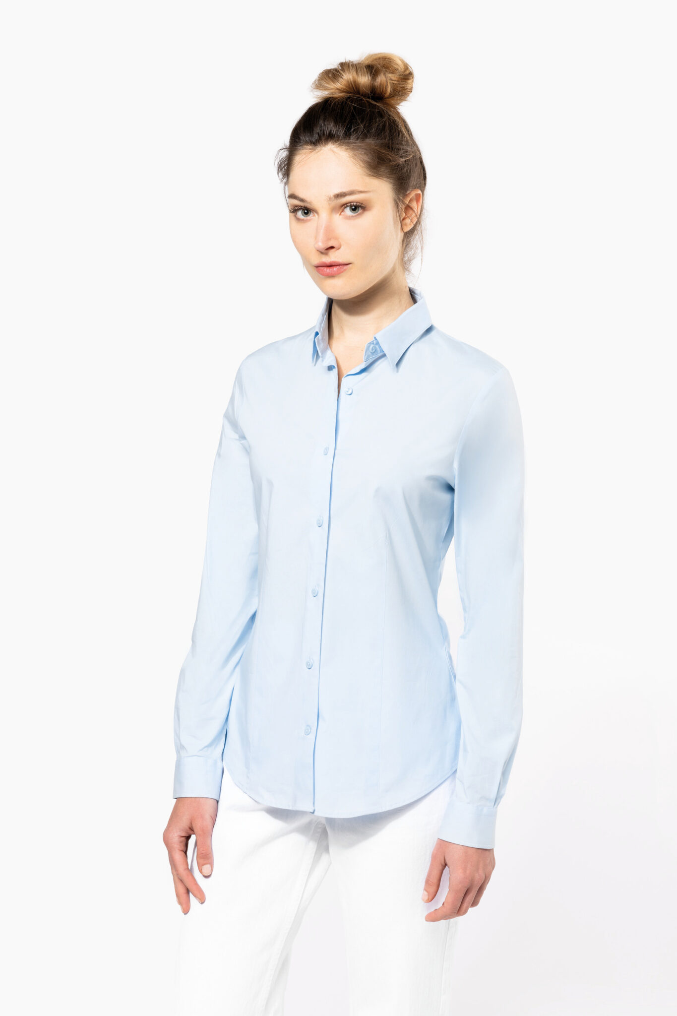 Visuel Chemise coton / élasthanne manches longues femme