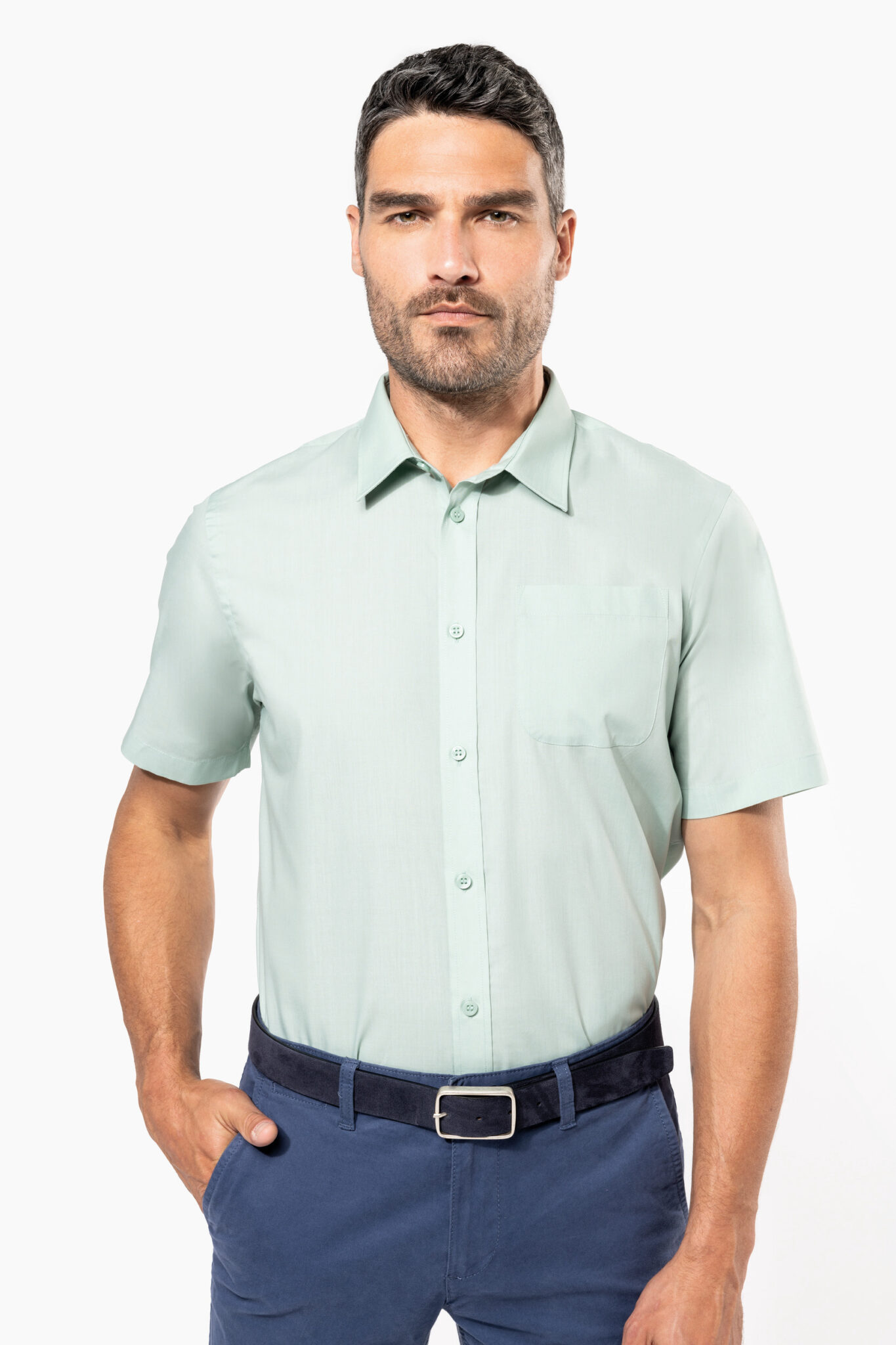 Visuel Chemise popeline polycoton manches courtes entretien facile homme