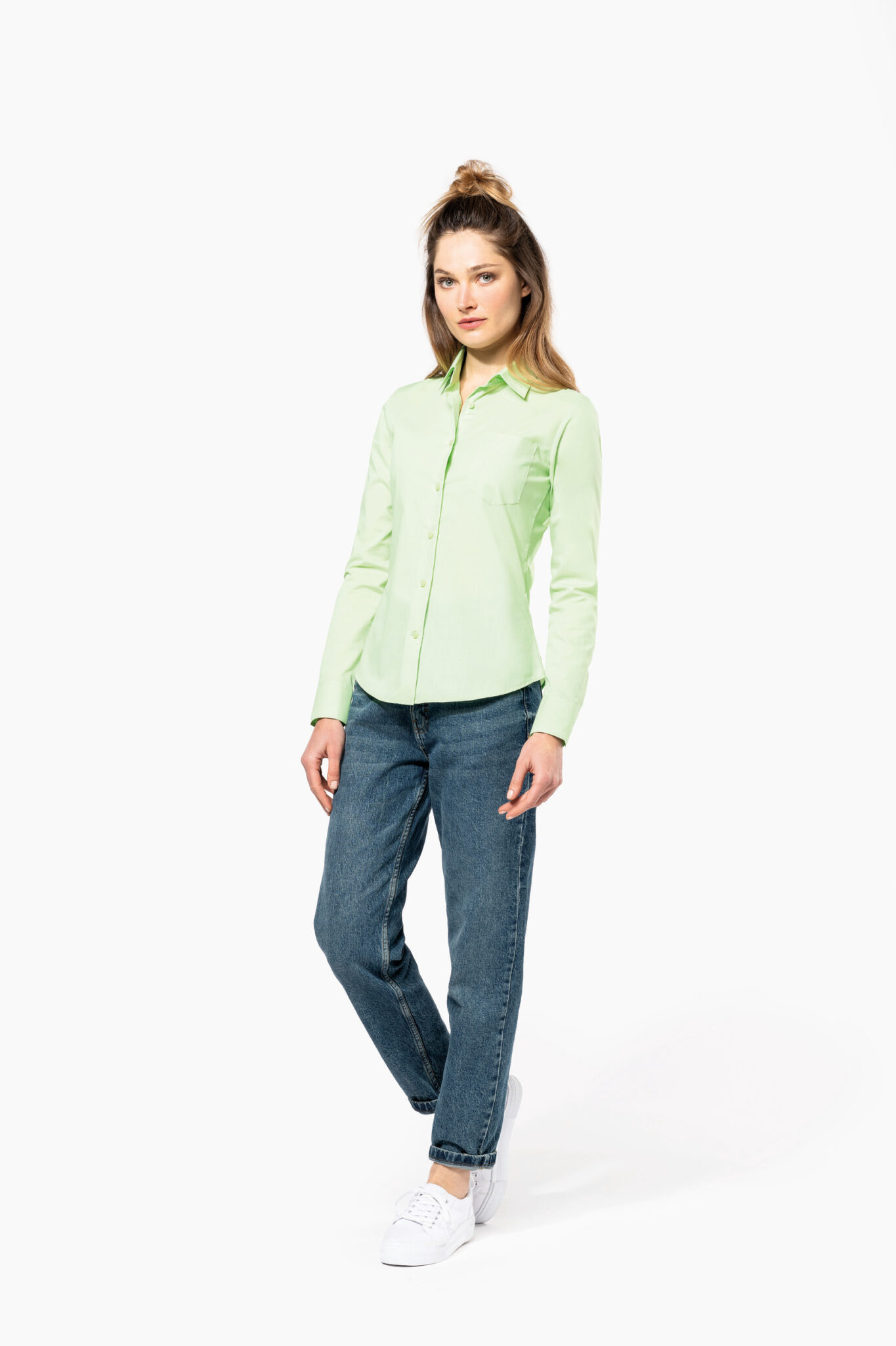 Miniature 4 pour Chemise popeline polycoton entretien facile femme