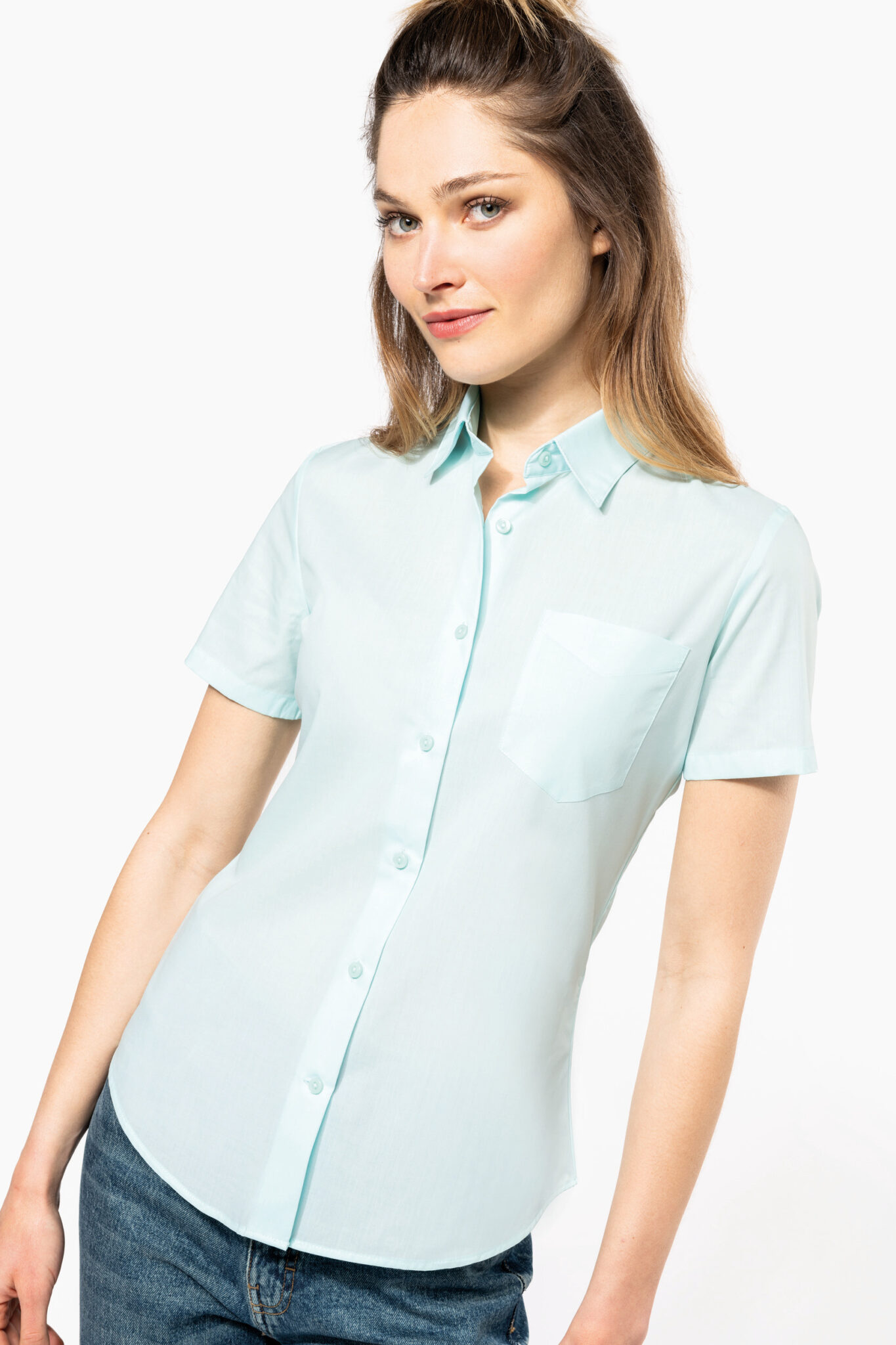 Visuel Chemise popeline polycoton manches courtes entretien facile femme