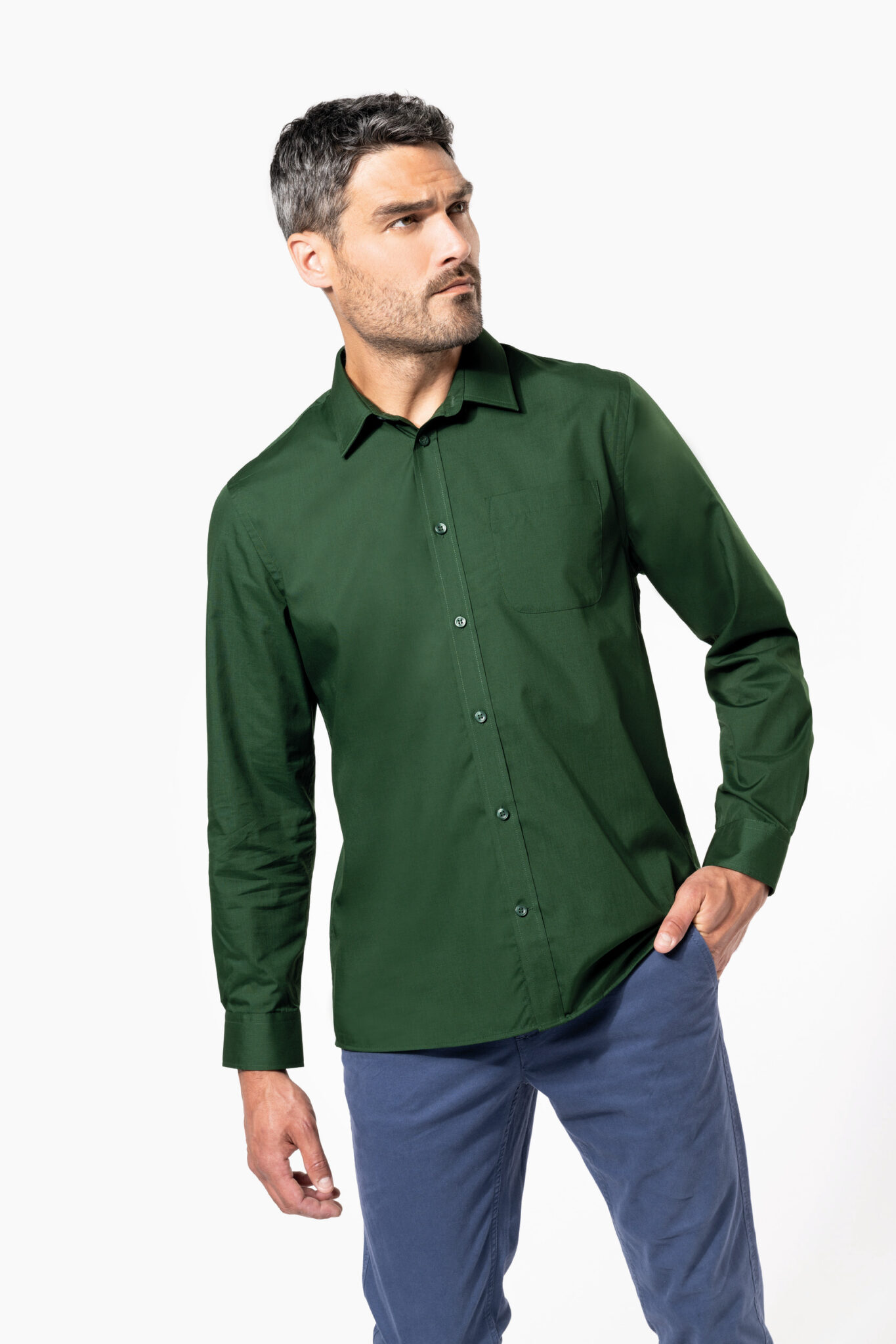 Visuel Chemise popeline polycoton entretien facile homme