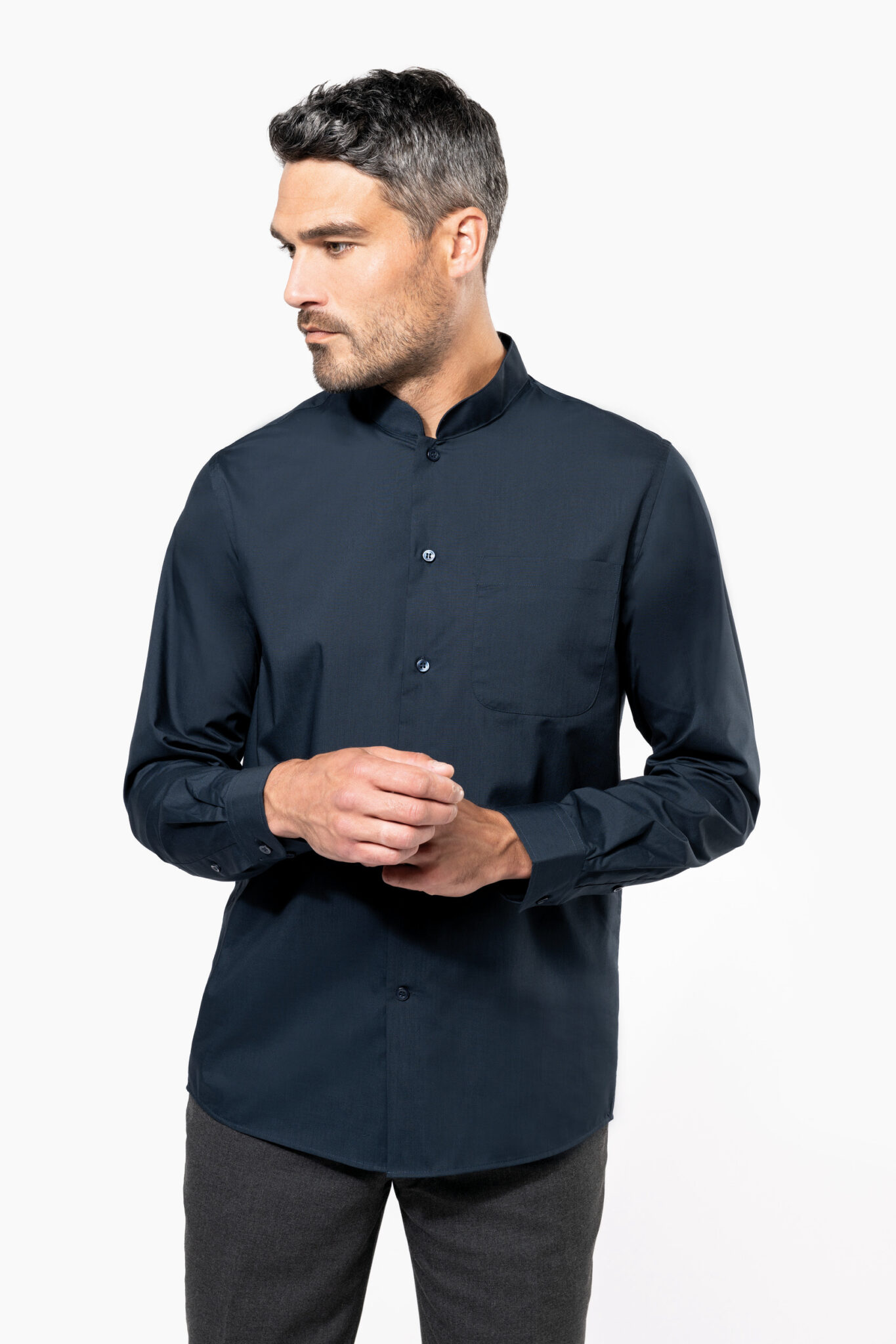 Visuel Chemise col mao manches longues