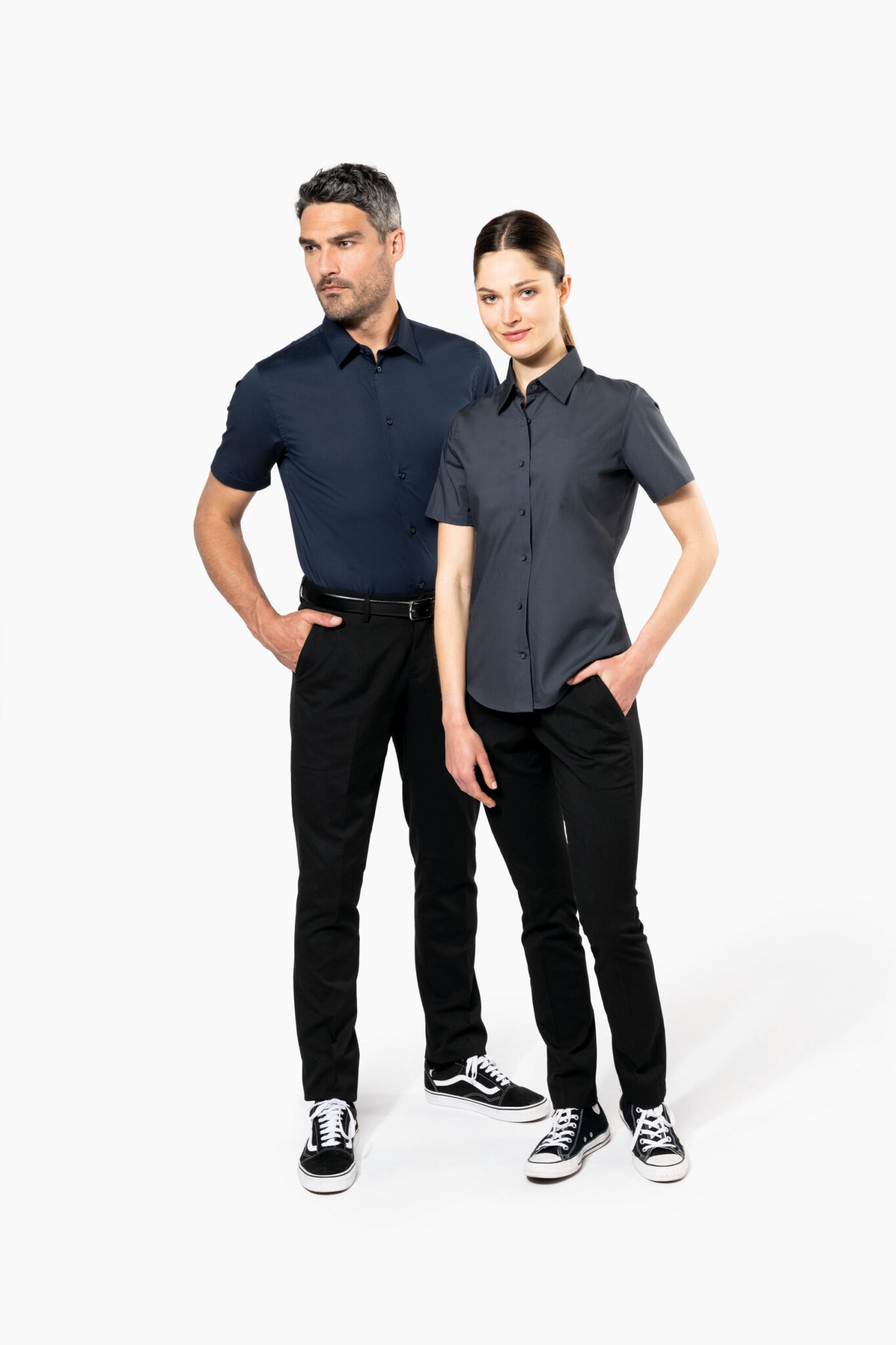 Miniature 6 pour Chemise coton / élasthanne manches courtes femme
