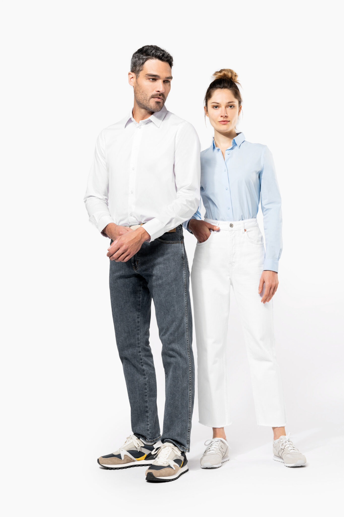 Miniature 7 pour Chemise coton / élasthanne manches longues femme