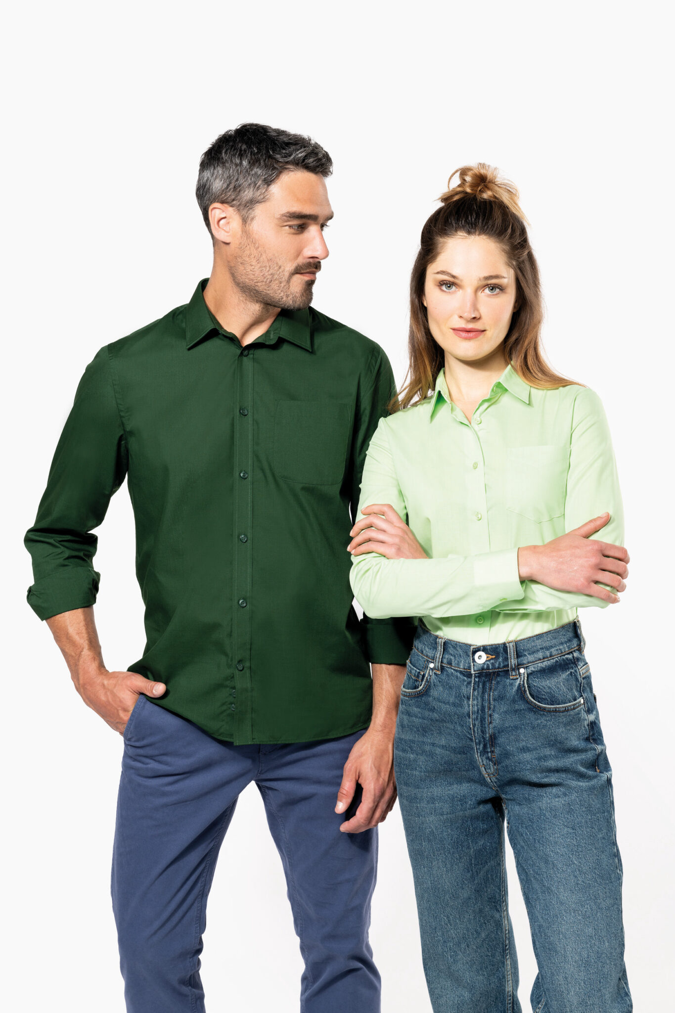 Miniature 6 pour Chemise popeline polycoton entretien facile homme