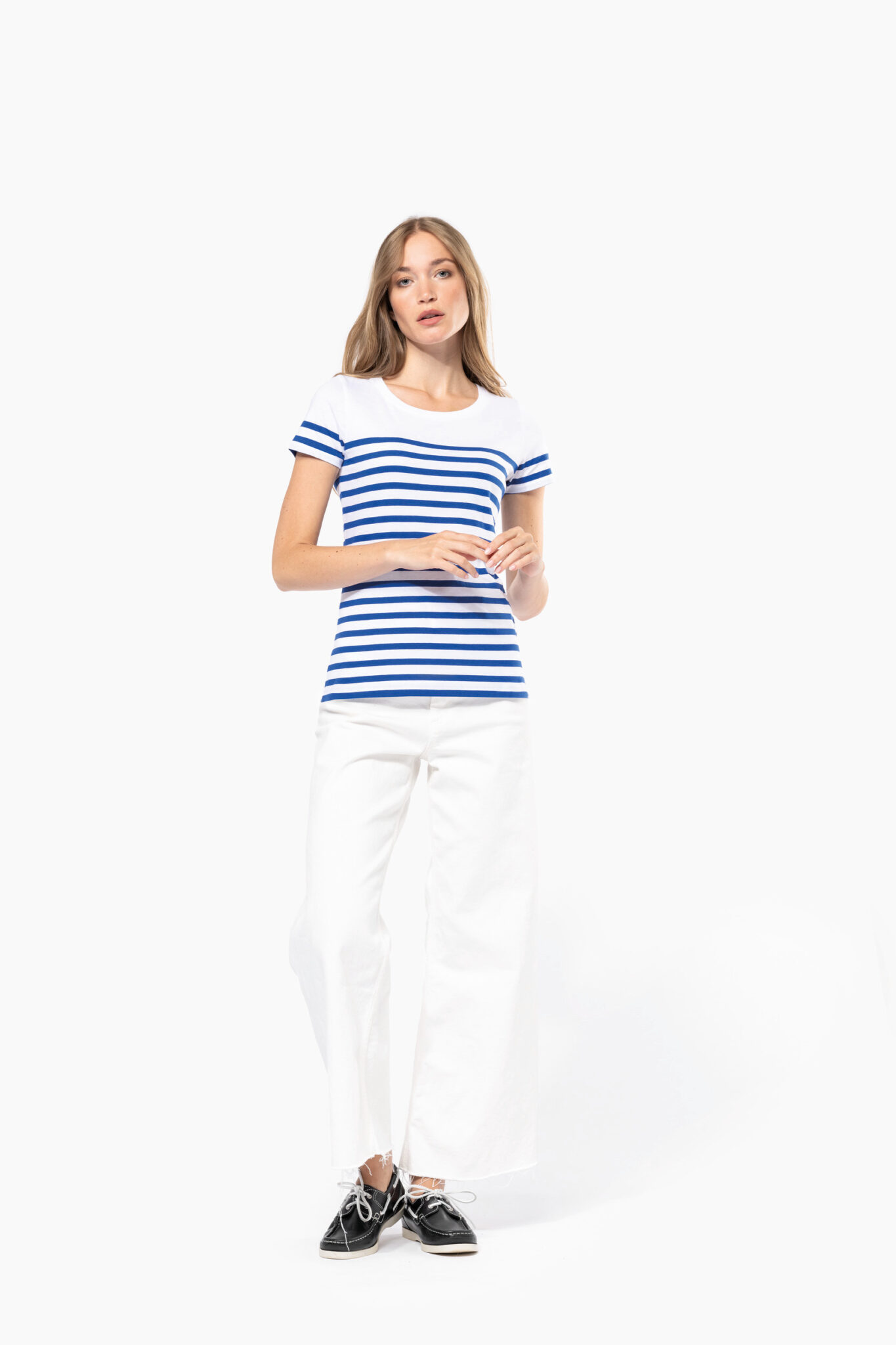 Miniature 4 pour T-shirt marin col rond Bio femme
