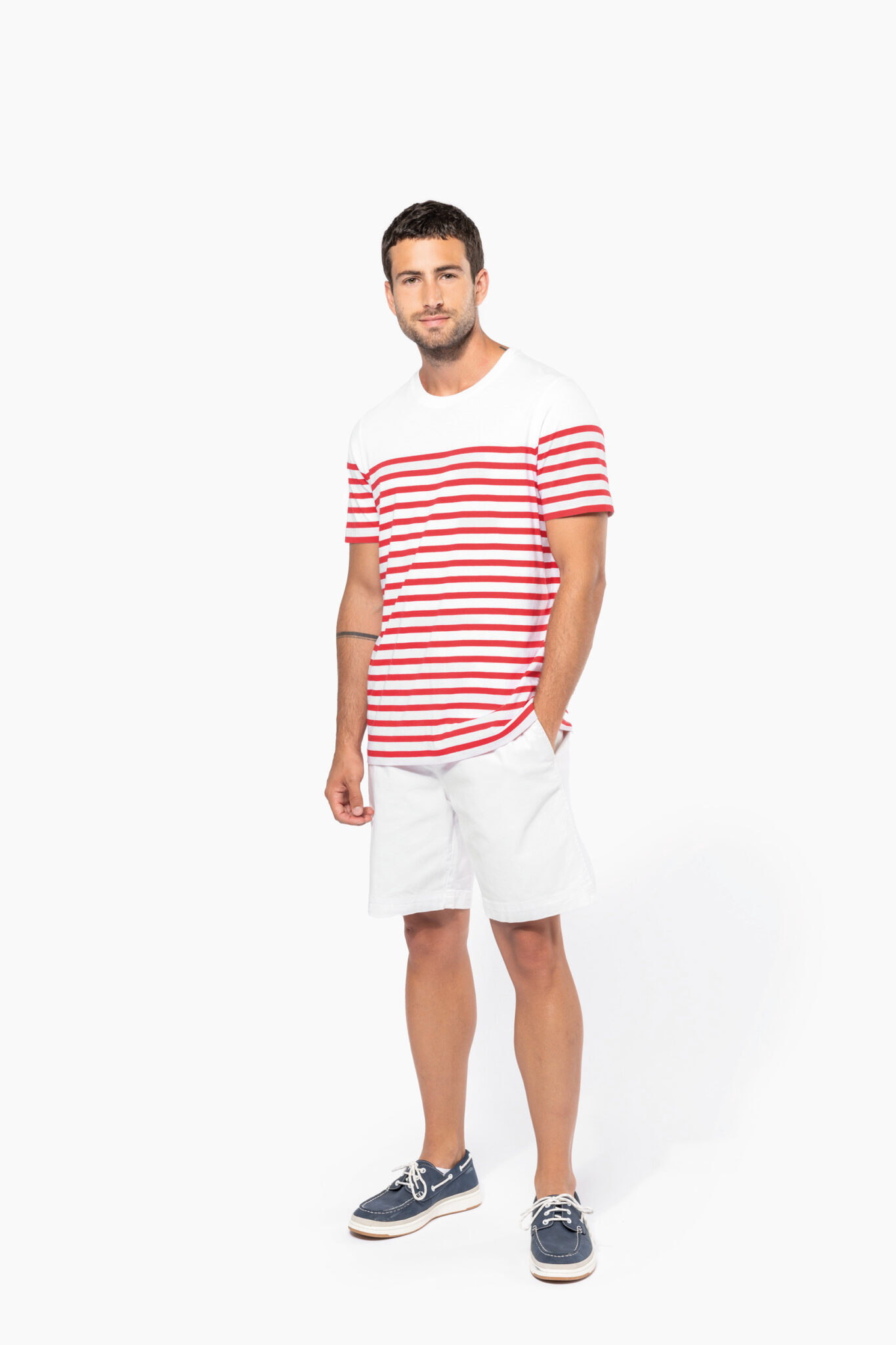 Miniature 4 pour T-shirt marin col rond Bio homme