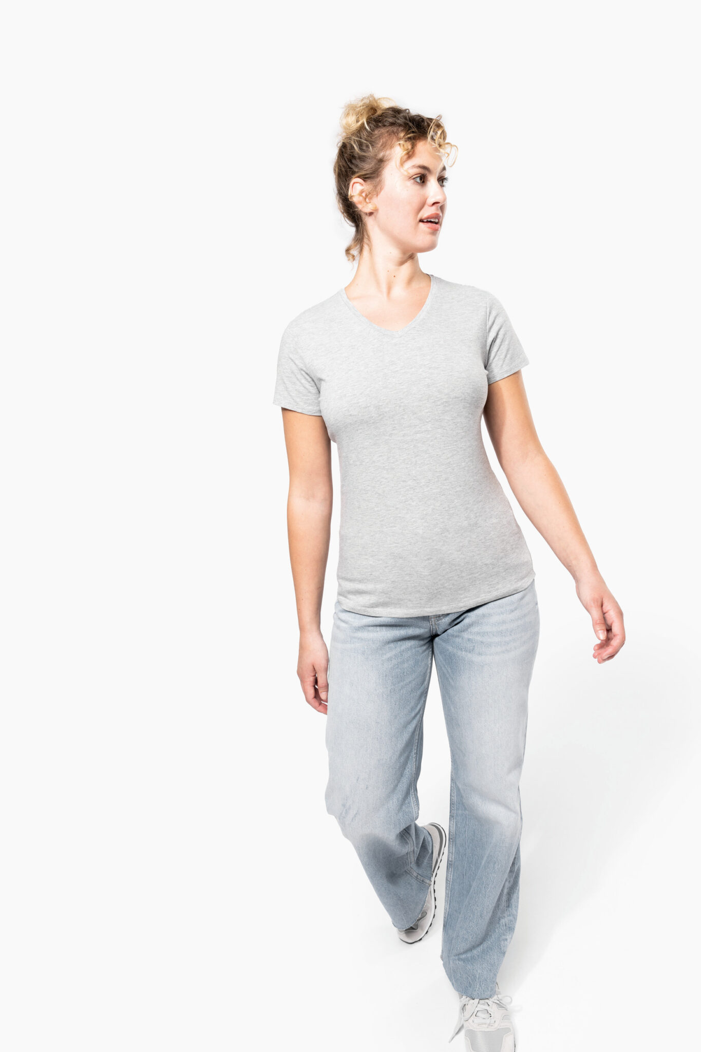 Miniature 5 pour T-shirt col V manches courtes femme