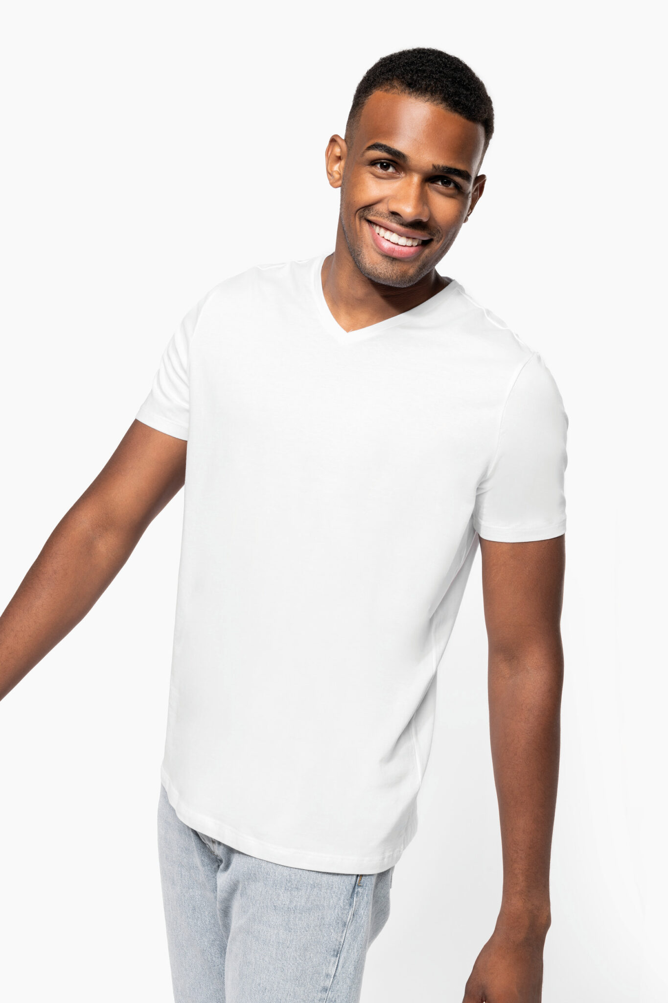 Visuel T-shirt manches courtes col V homme