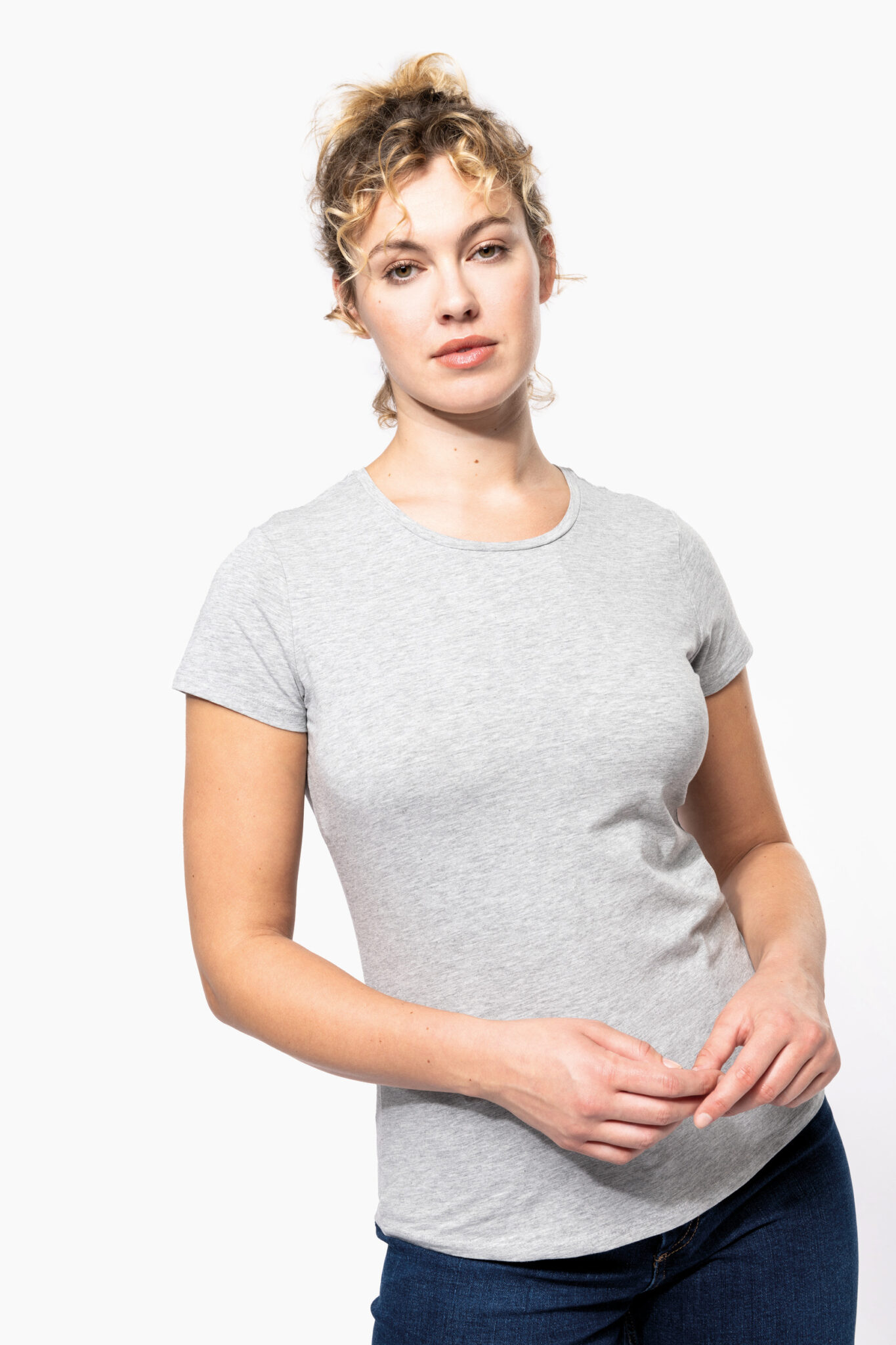Visuel T-shirt col rond manches courtes femme