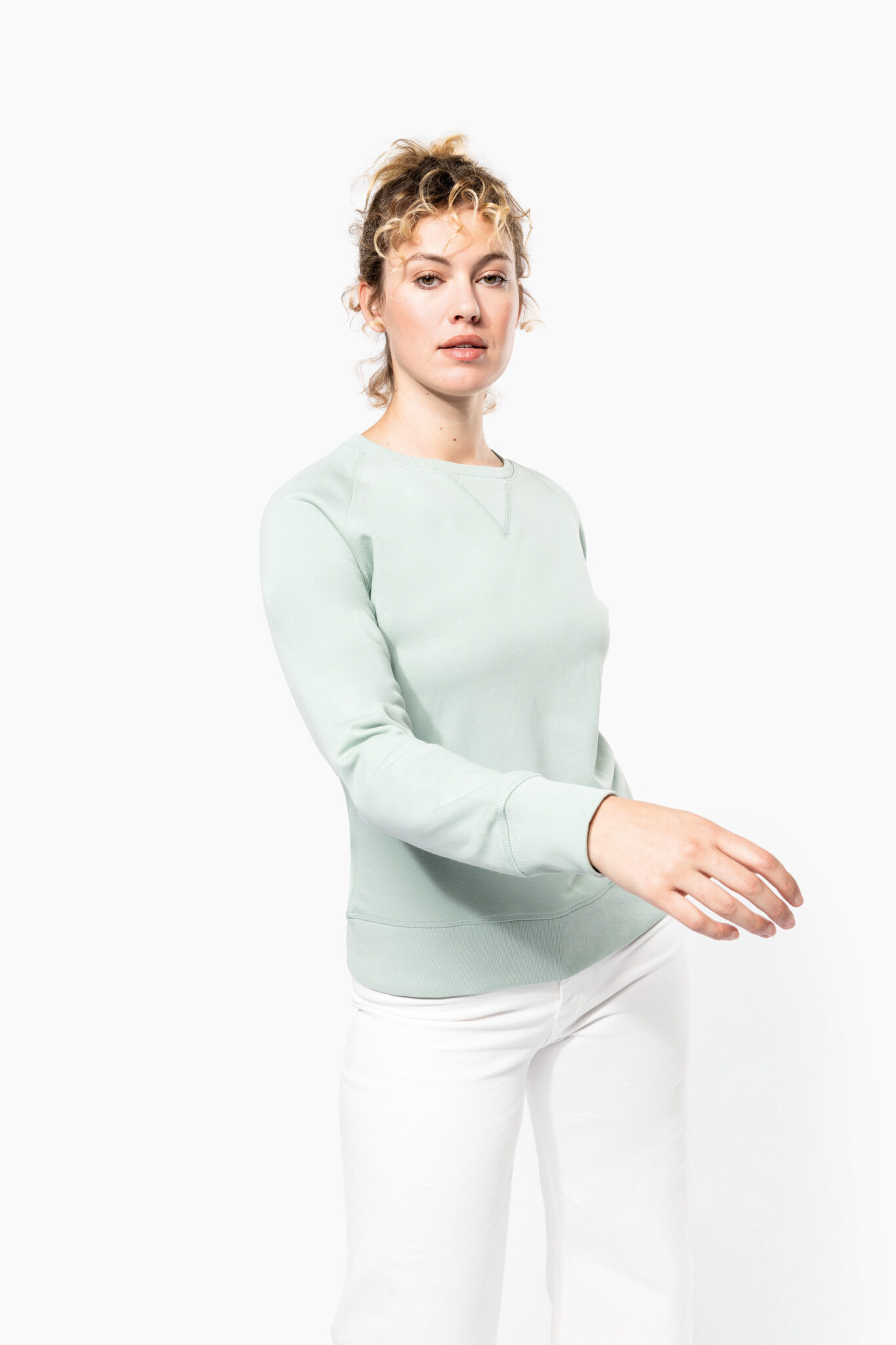 Miniature 3 pour Sweat-shirt Bio col rond manches raglan femme
