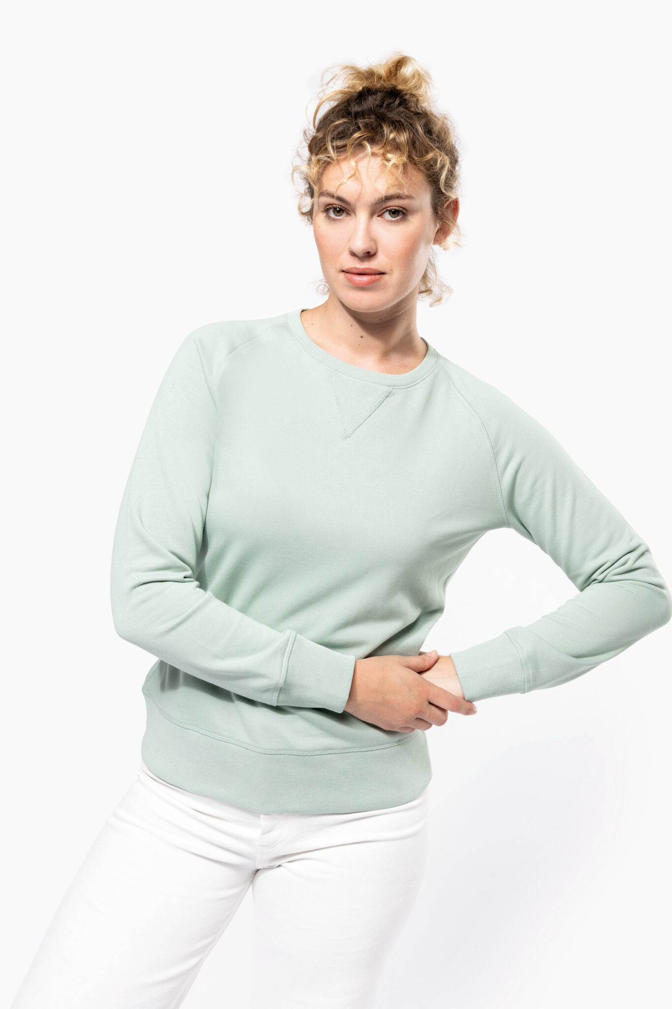 Visuel Sweat-shirt Bio col rond manches raglan femme