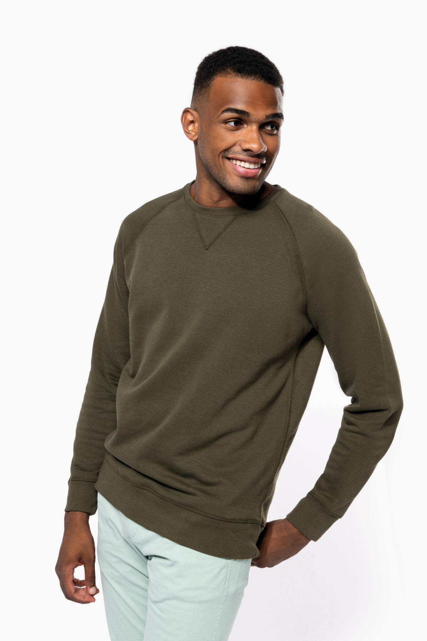 Visuel Sweat-shirt Bio col rond manches raglan homme
