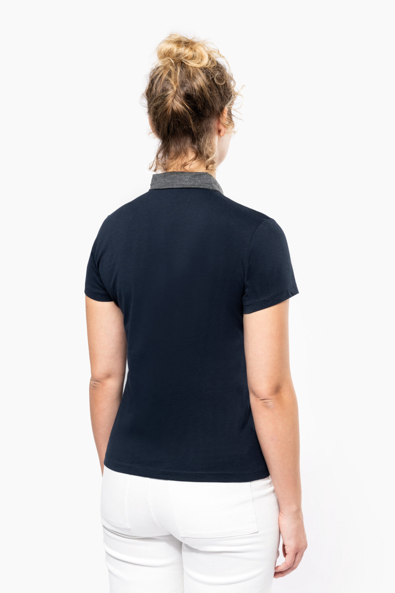 Miniature 2 pour Polo jersey bicolore femme
