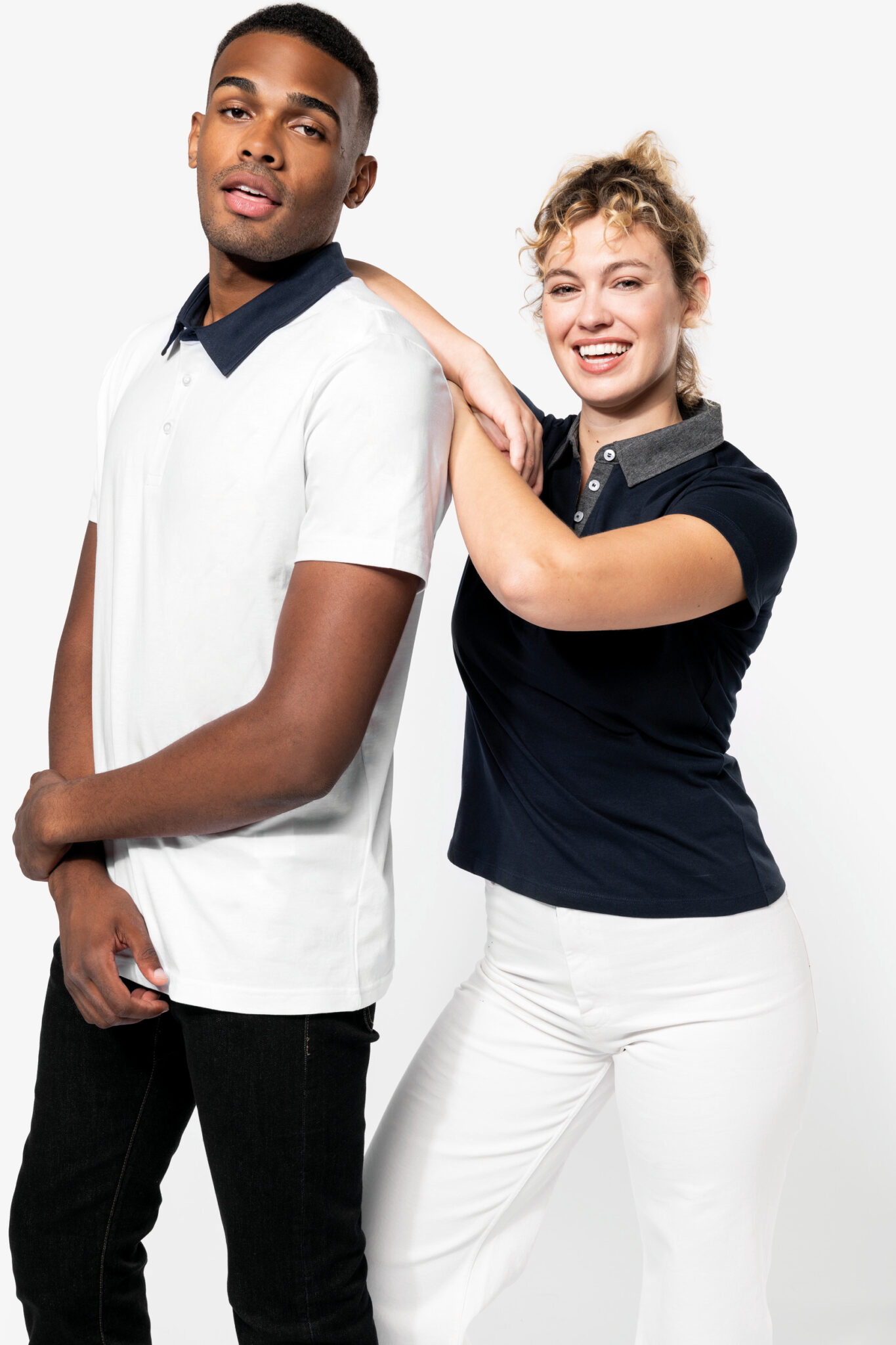 Miniature 8 pour Polo jersey bicolore homme