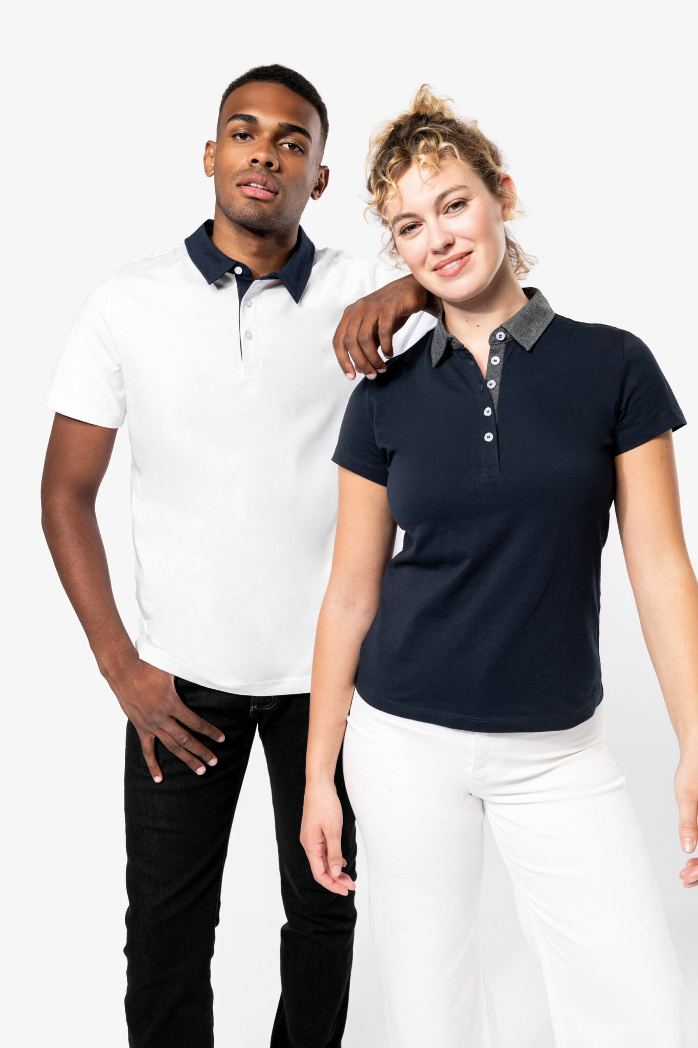Miniature 7 pour Polo jersey bicolore homme