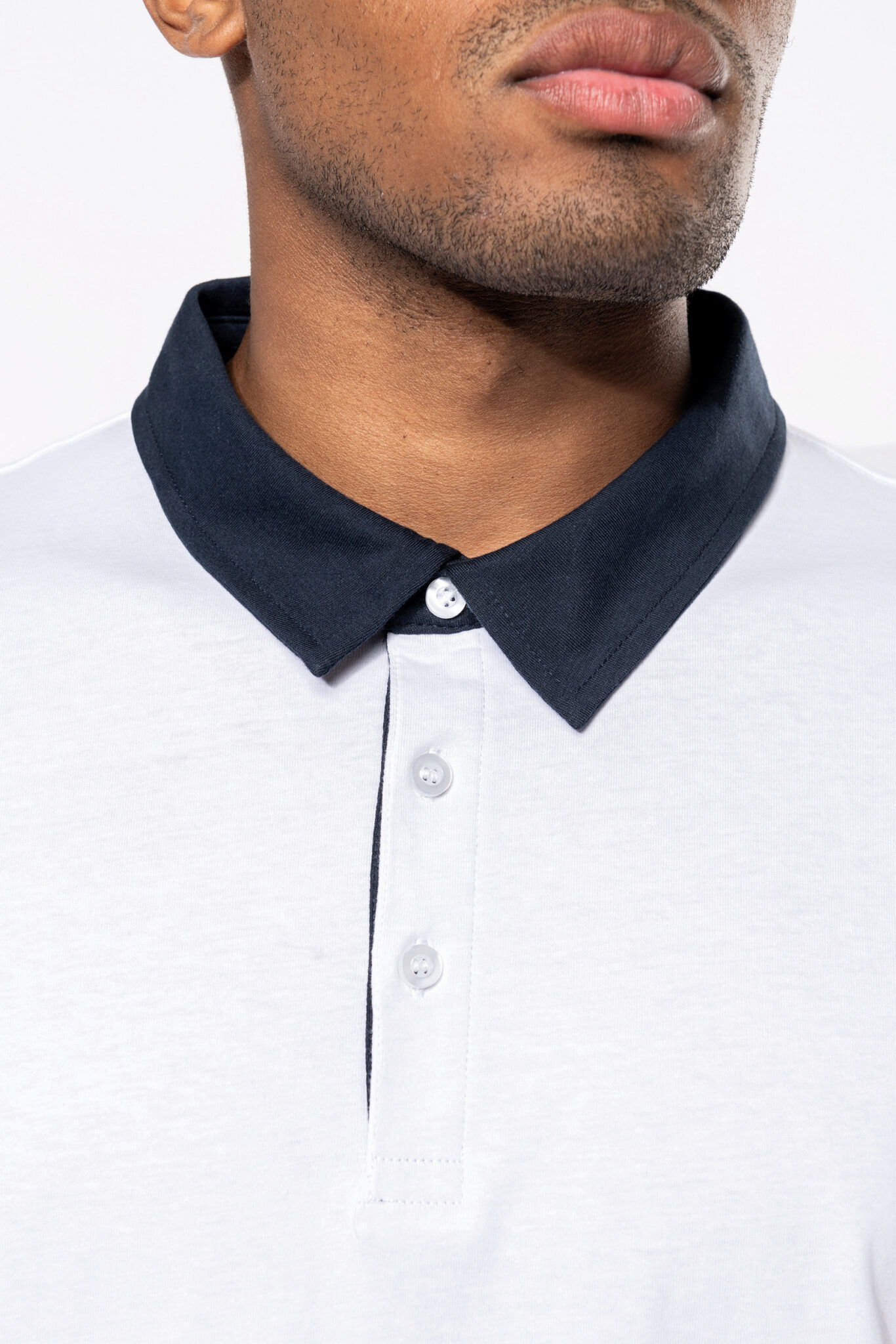 Miniature 6 pour Polo jersey bicolore homme