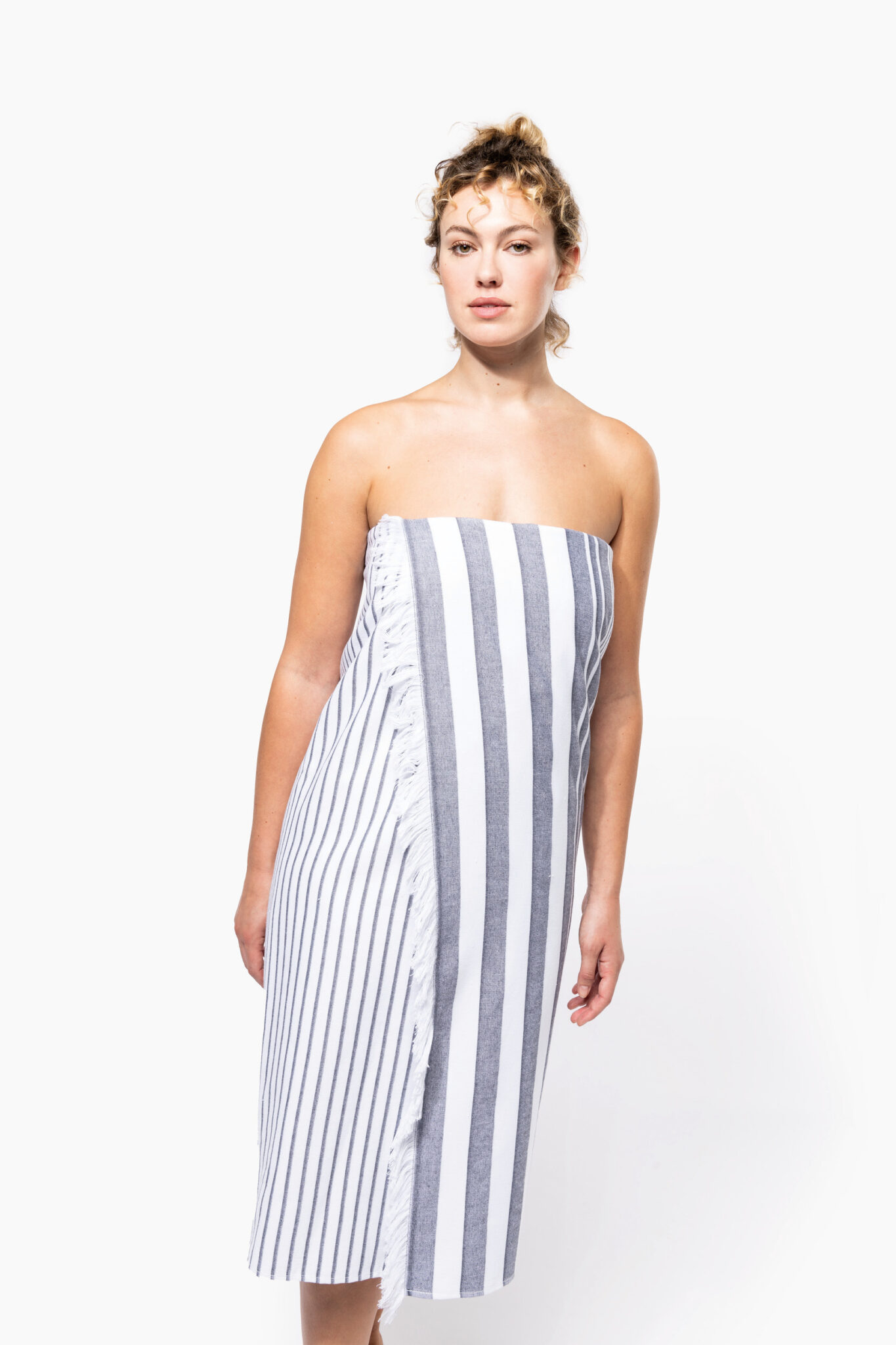 Visuel Fouta rayée avec franges