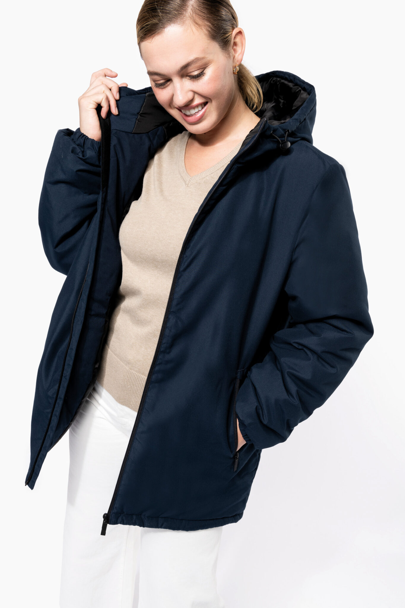 Miniature 10 pour Parka à capuche recyclée unisexe