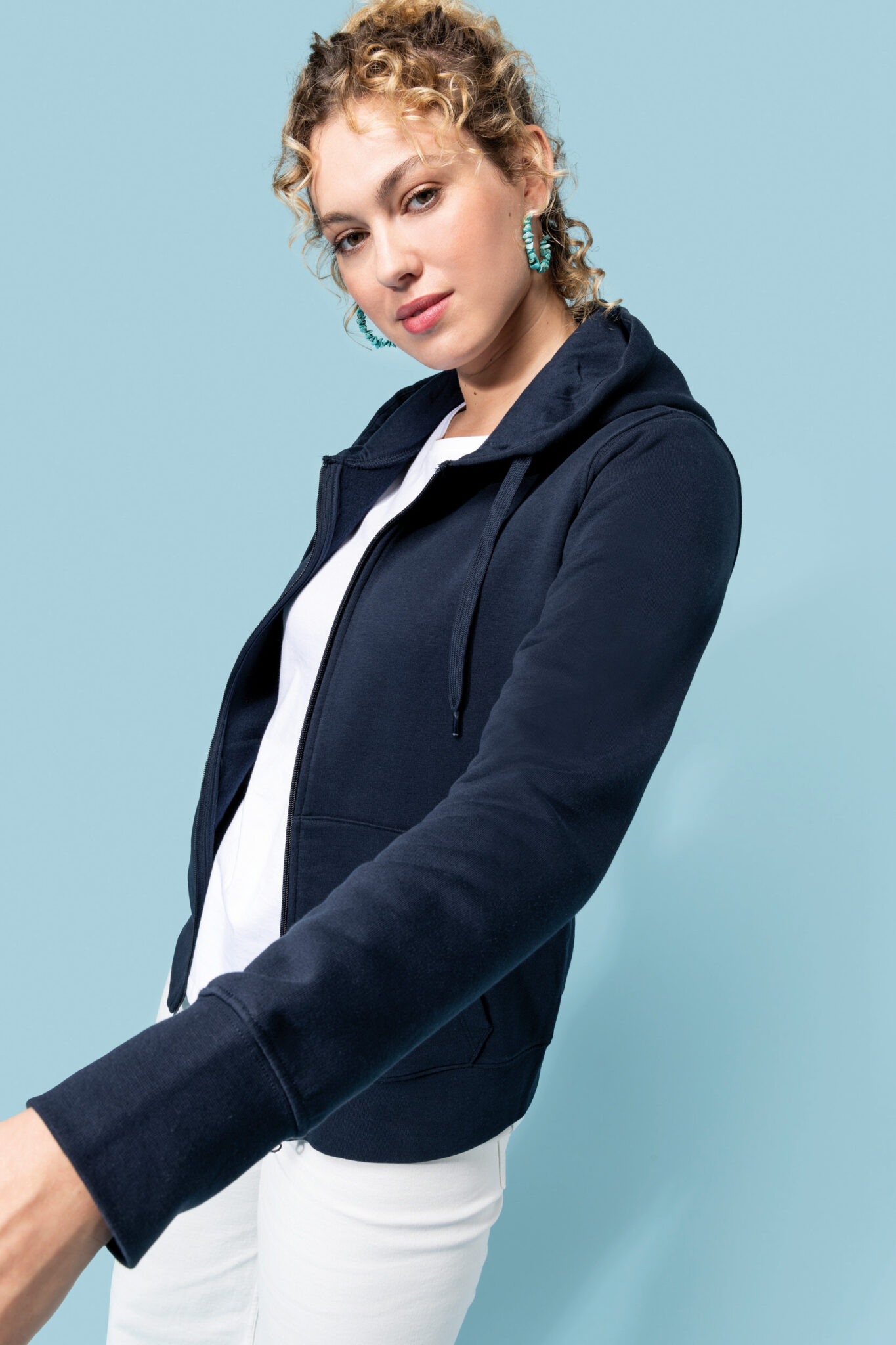 Visuel Sweat-shirt écoresponsable zippé à capuche femme