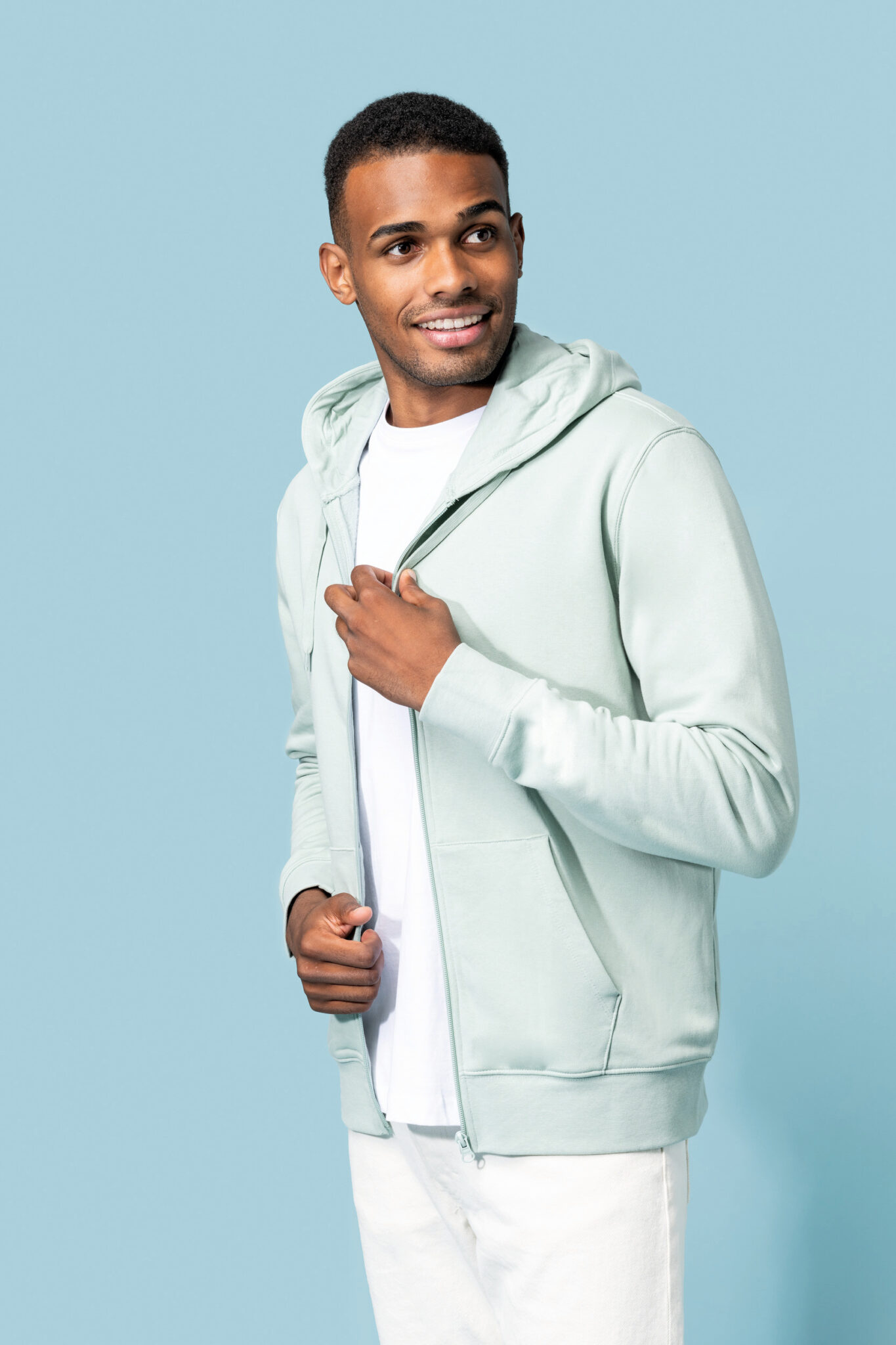 Visuel Sweat-shirt écoresponsable zippé à capuche homme
