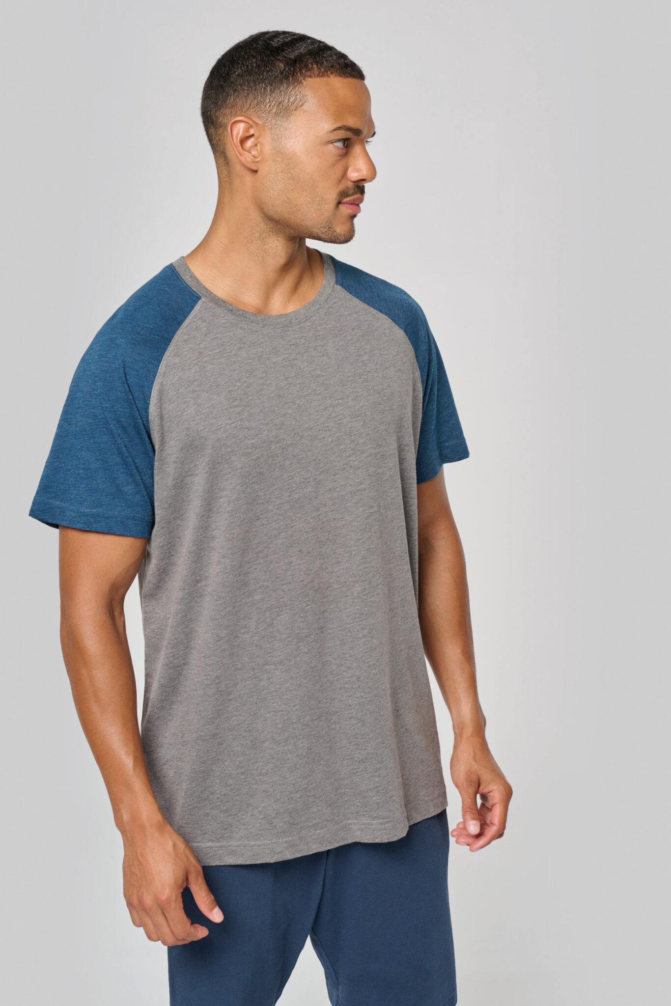 Miniature 2 pour T-shirt triblend bicolore sport manches courtes unisexe