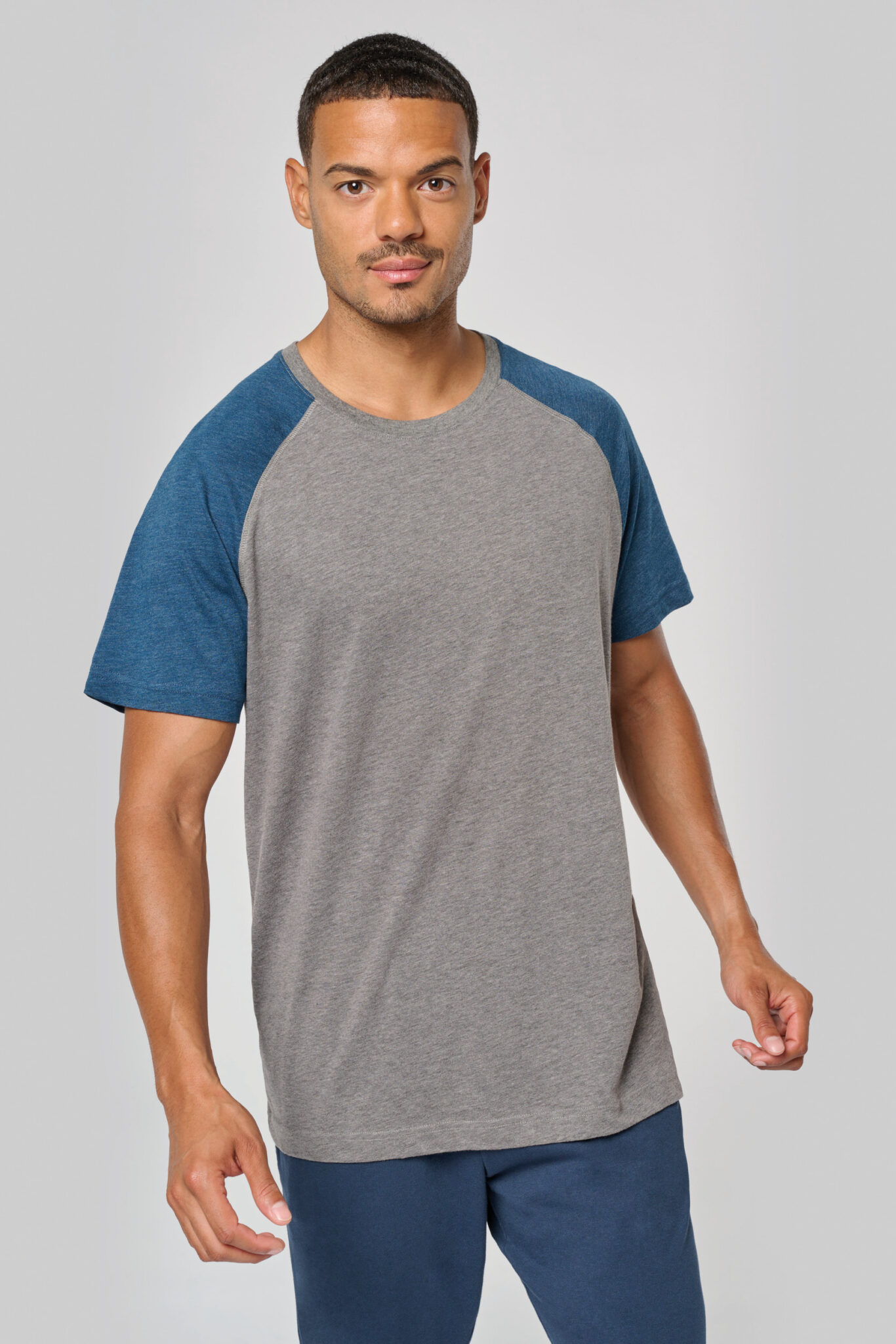Visuel T-shirt triblend bicolore sport manches courtes unisexe