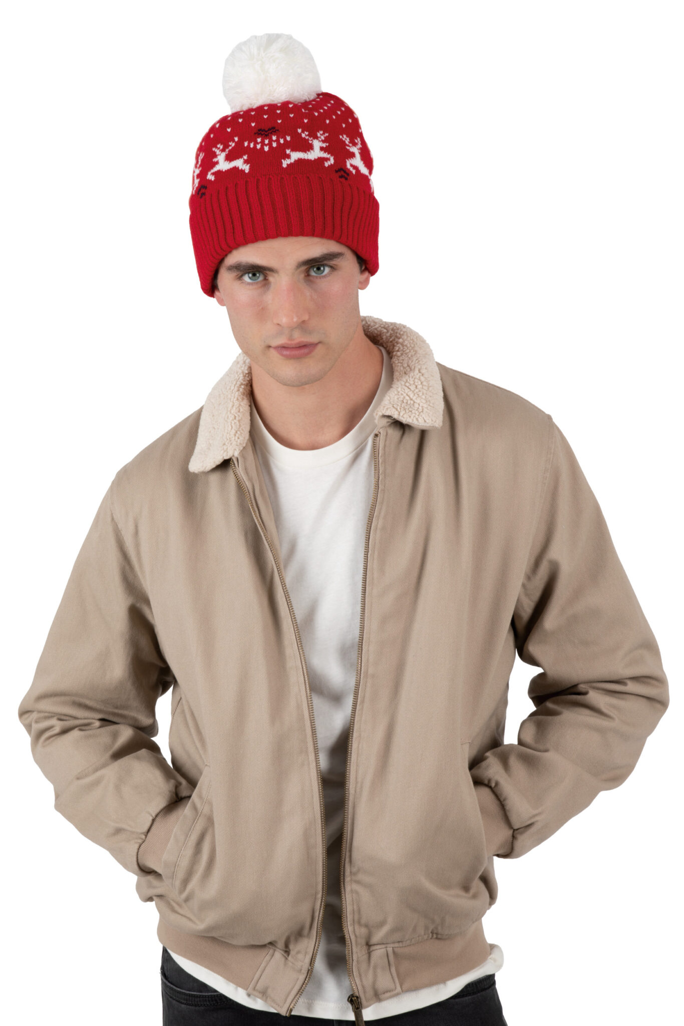 Visuel Bonnet de Noël motifs rennes