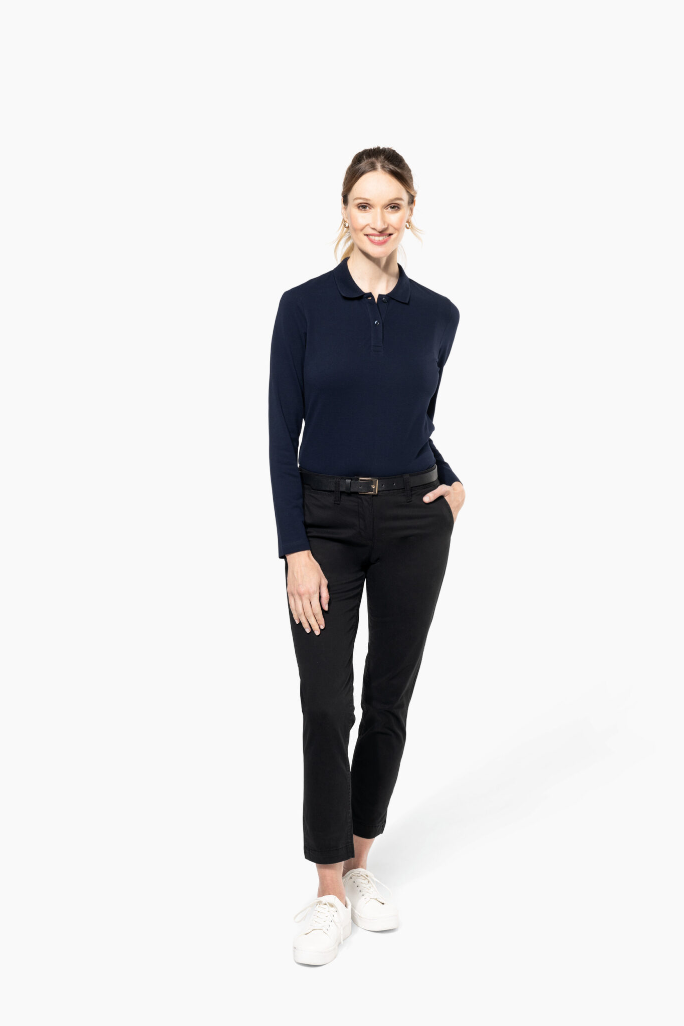 Miniature 5 pour Polo Supima® manches longues femme