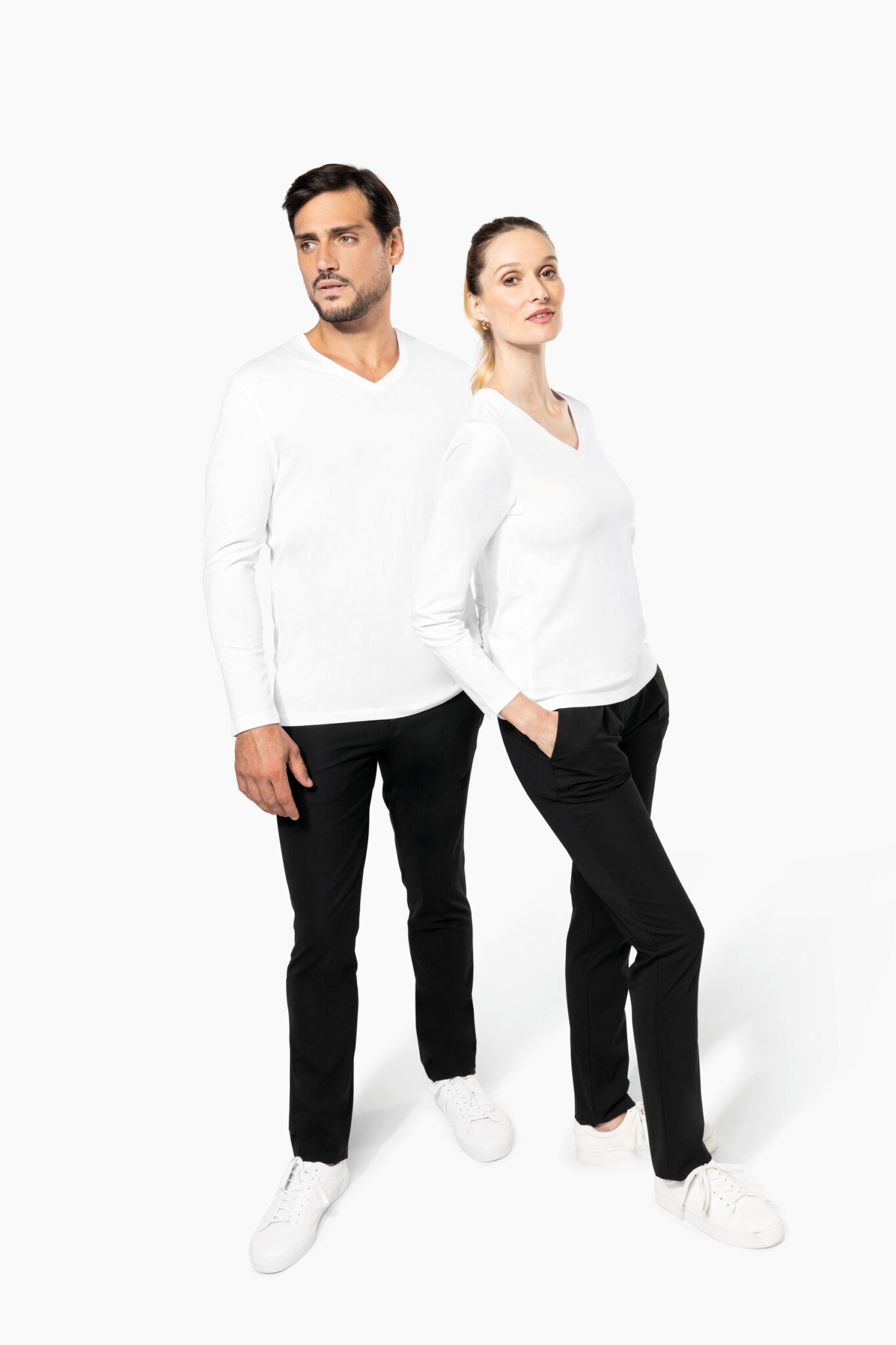 Miniature 8 pour T-shirt Supima® col V manches longues homme