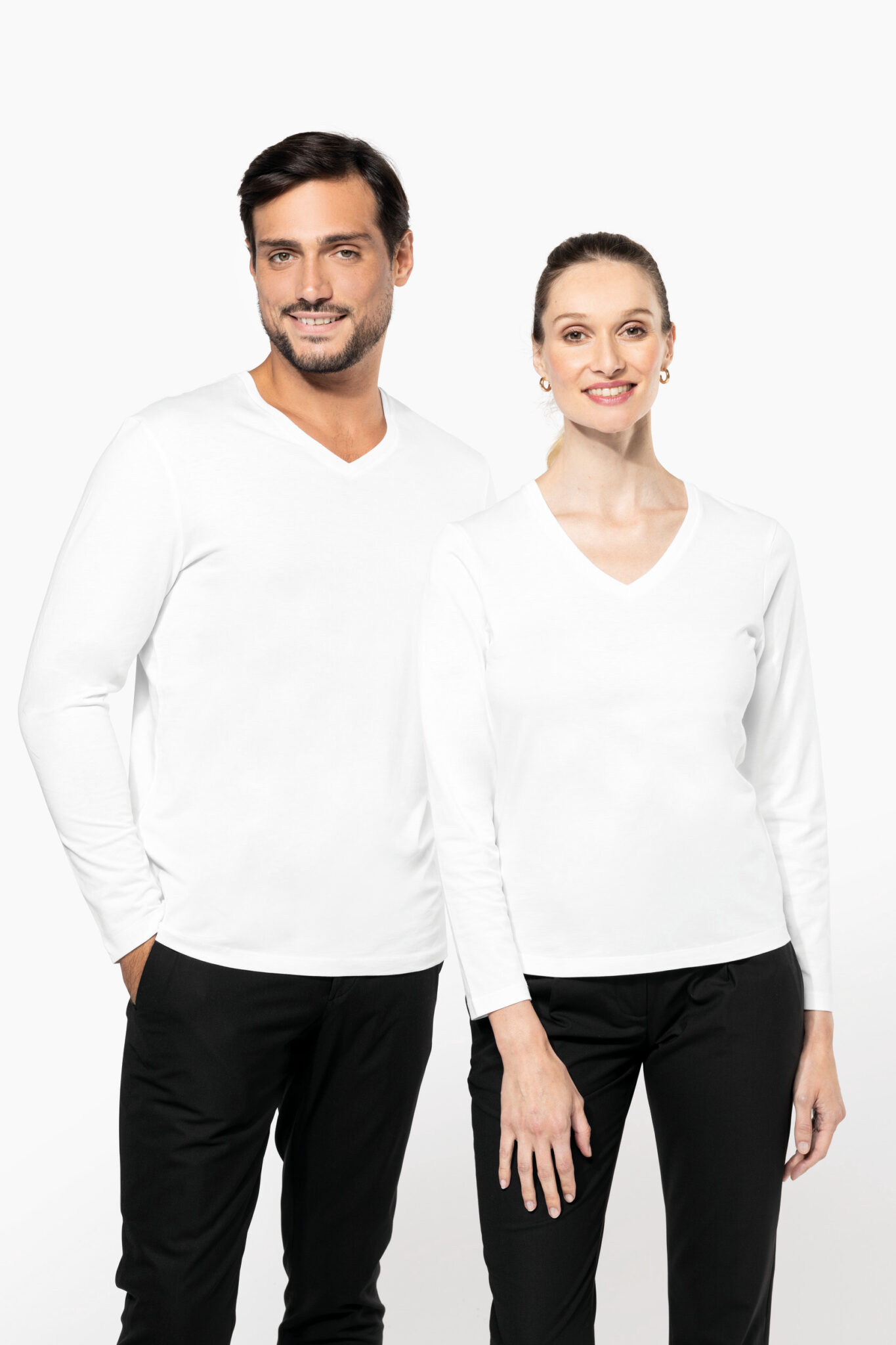 Miniature 7 pour T-shirt Supima® col V manches longues homme