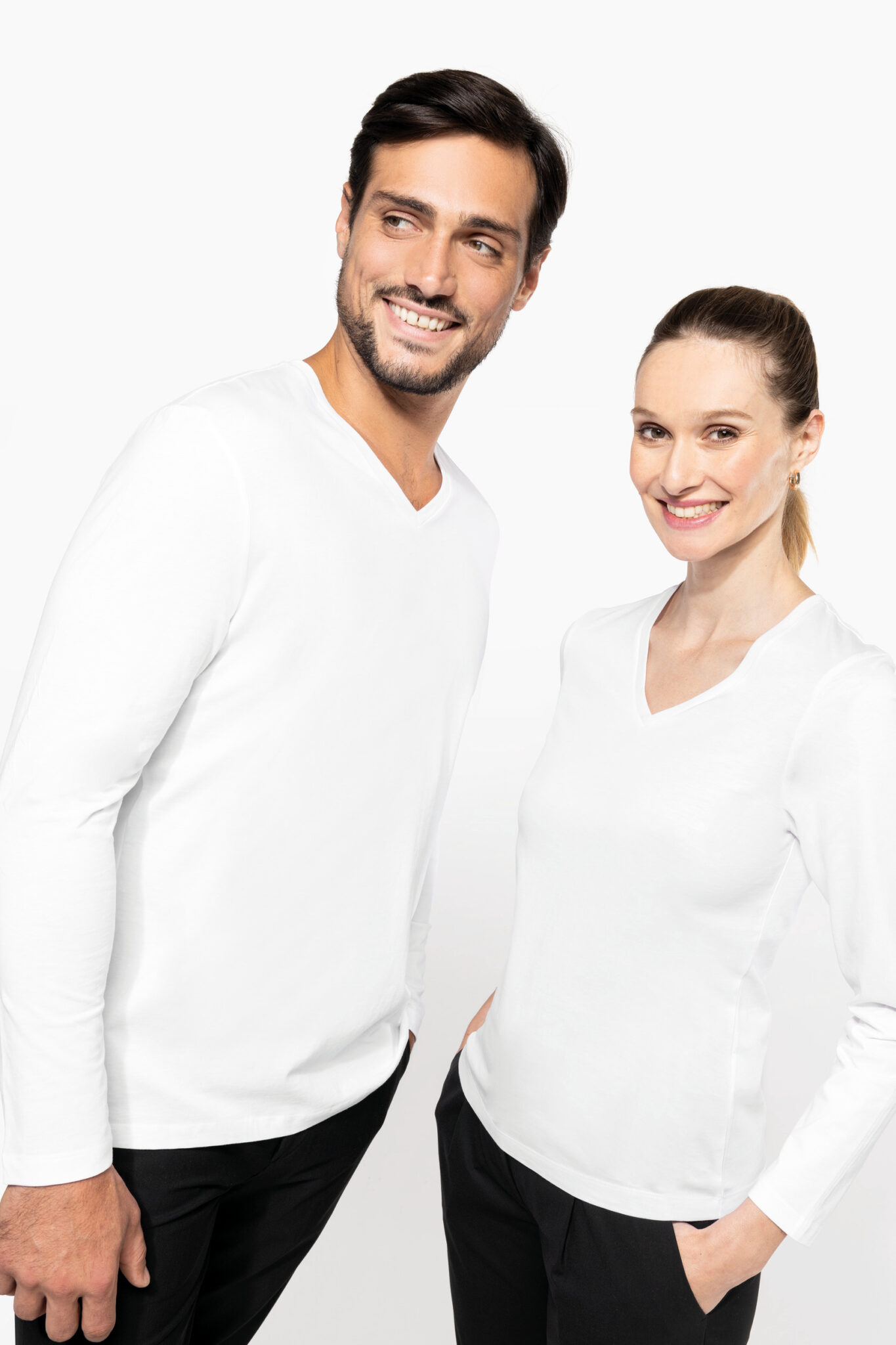Miniature 6 pour T-shirt Supima® col V manches longues homme