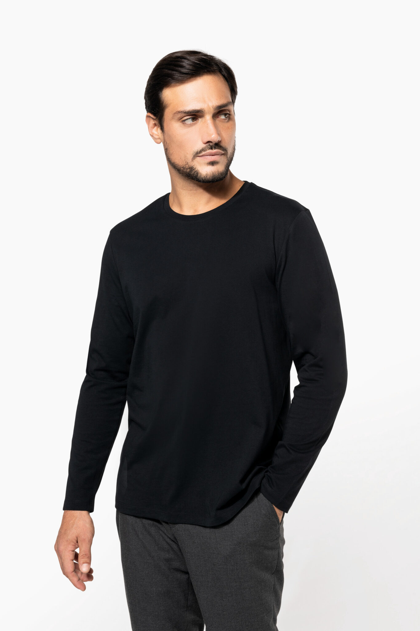 Visuel T-shirt Supima® col rond manches longues homme