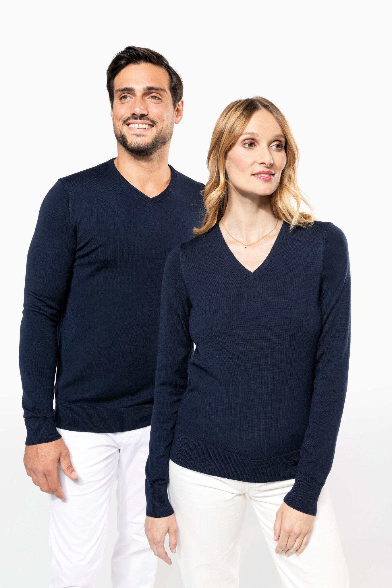Miniature 6 pour Pull Mérinos col V femme